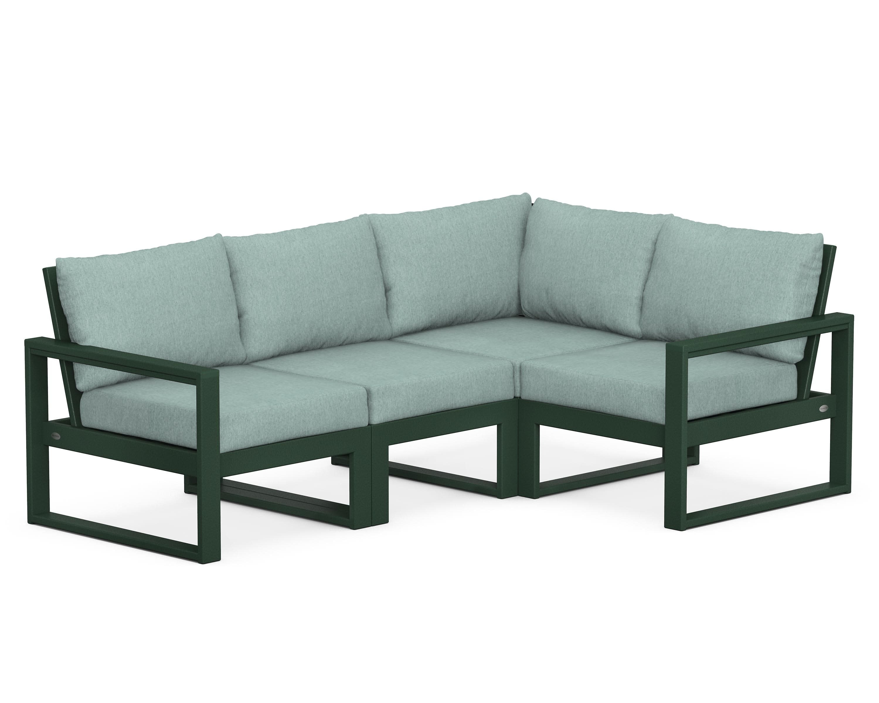 EDGE 4-Piece Modular Deep Seating Set in Green / Glacier Spa