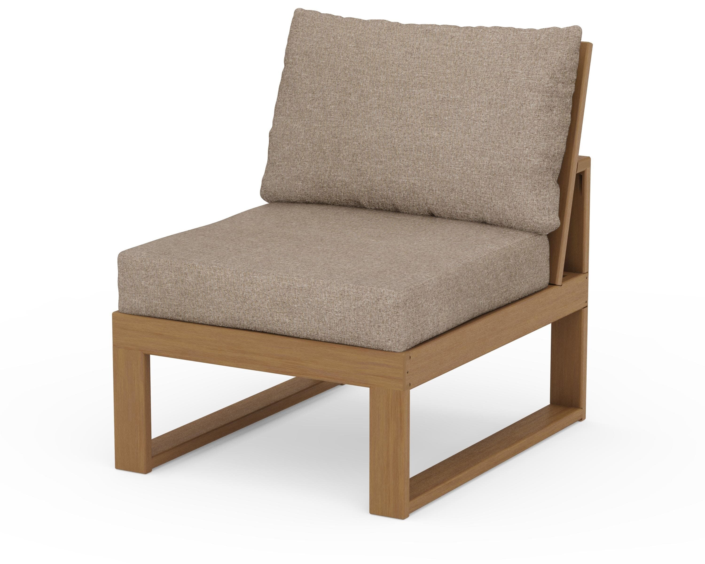 Modular Armless Chair in Natural / Spiced Burlap