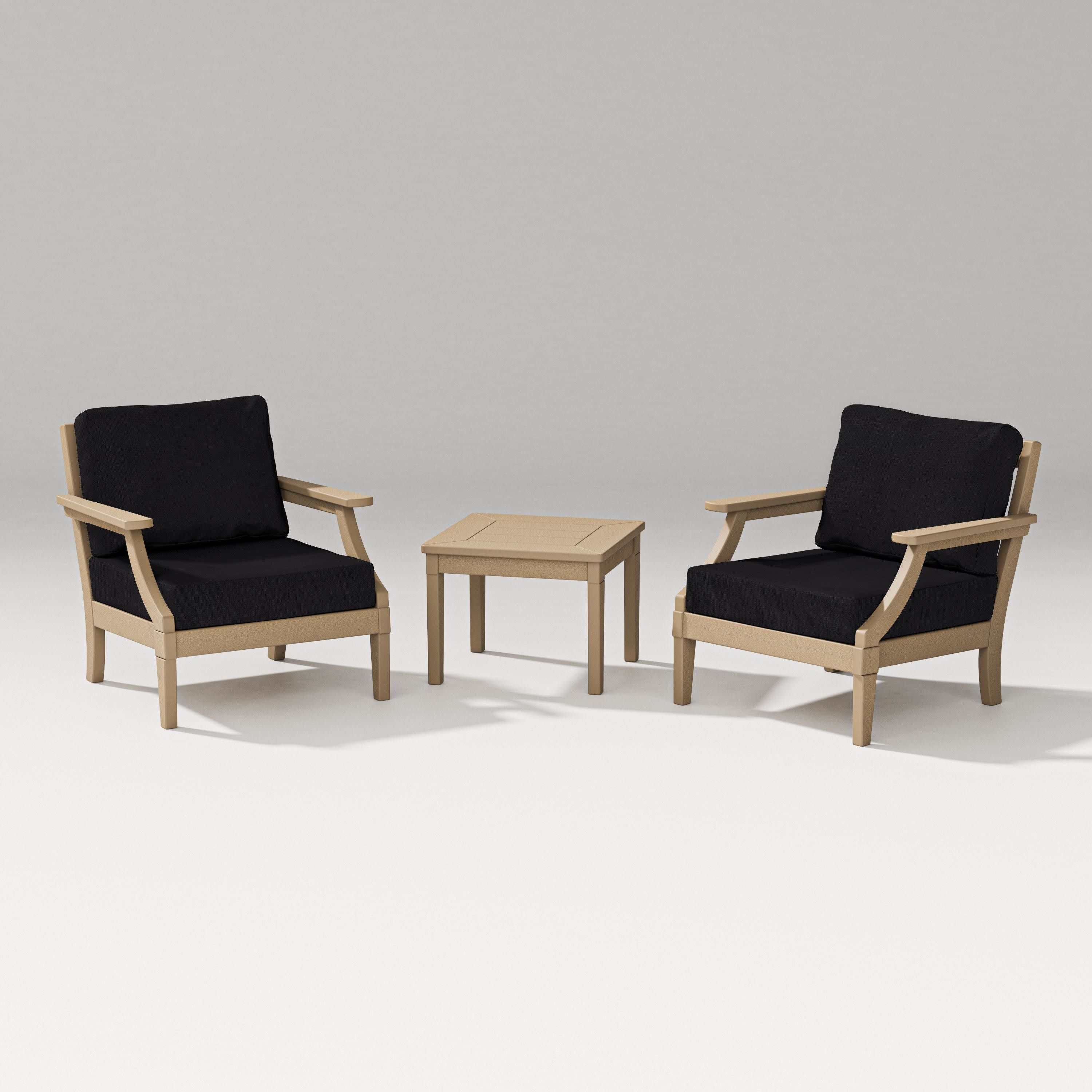 Estate 3-Piece Lounge Chair Set in Vintage Sahara / Midnight Linen
