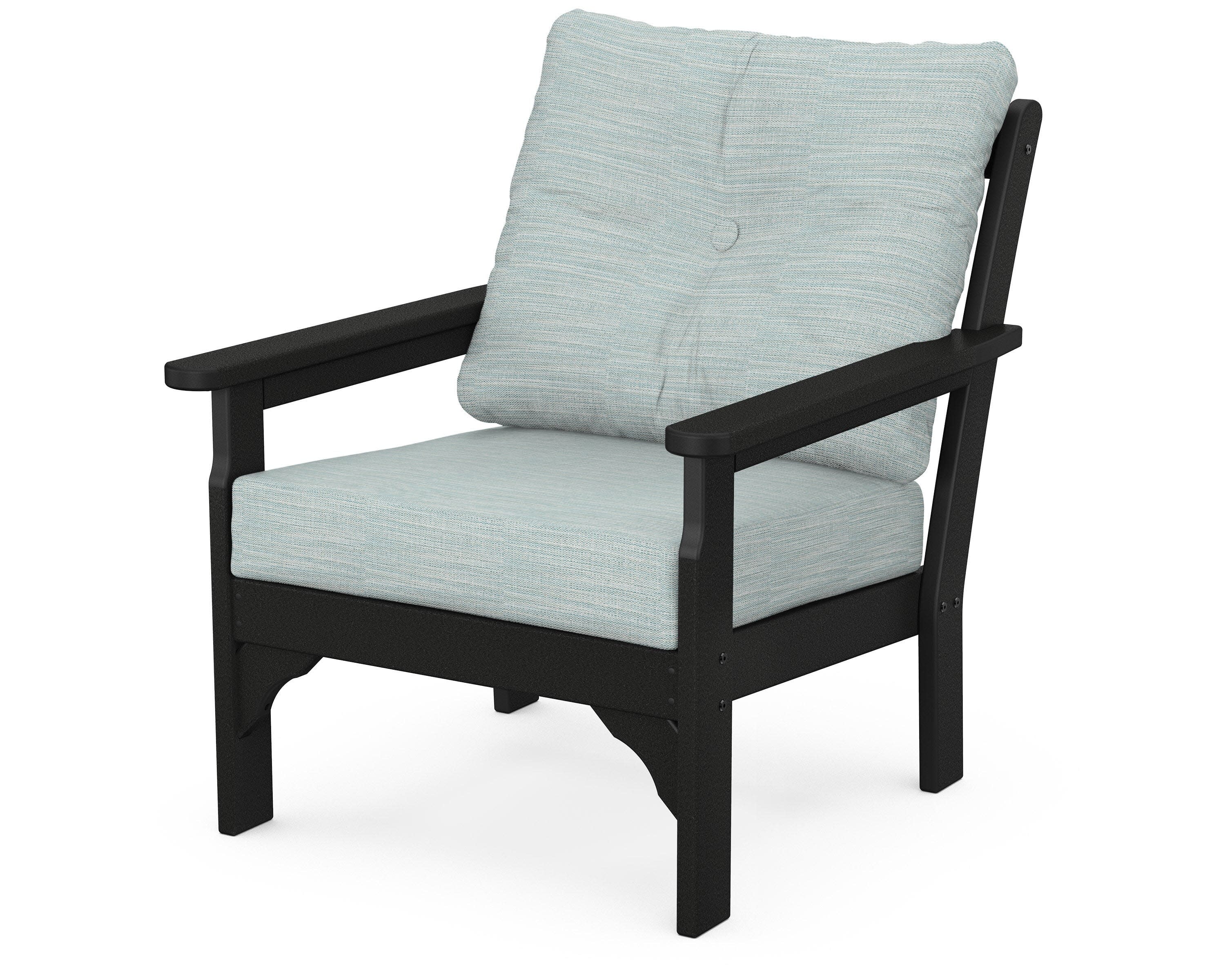 Vineyard Deep Seating Chair in Black / Soothe Mist