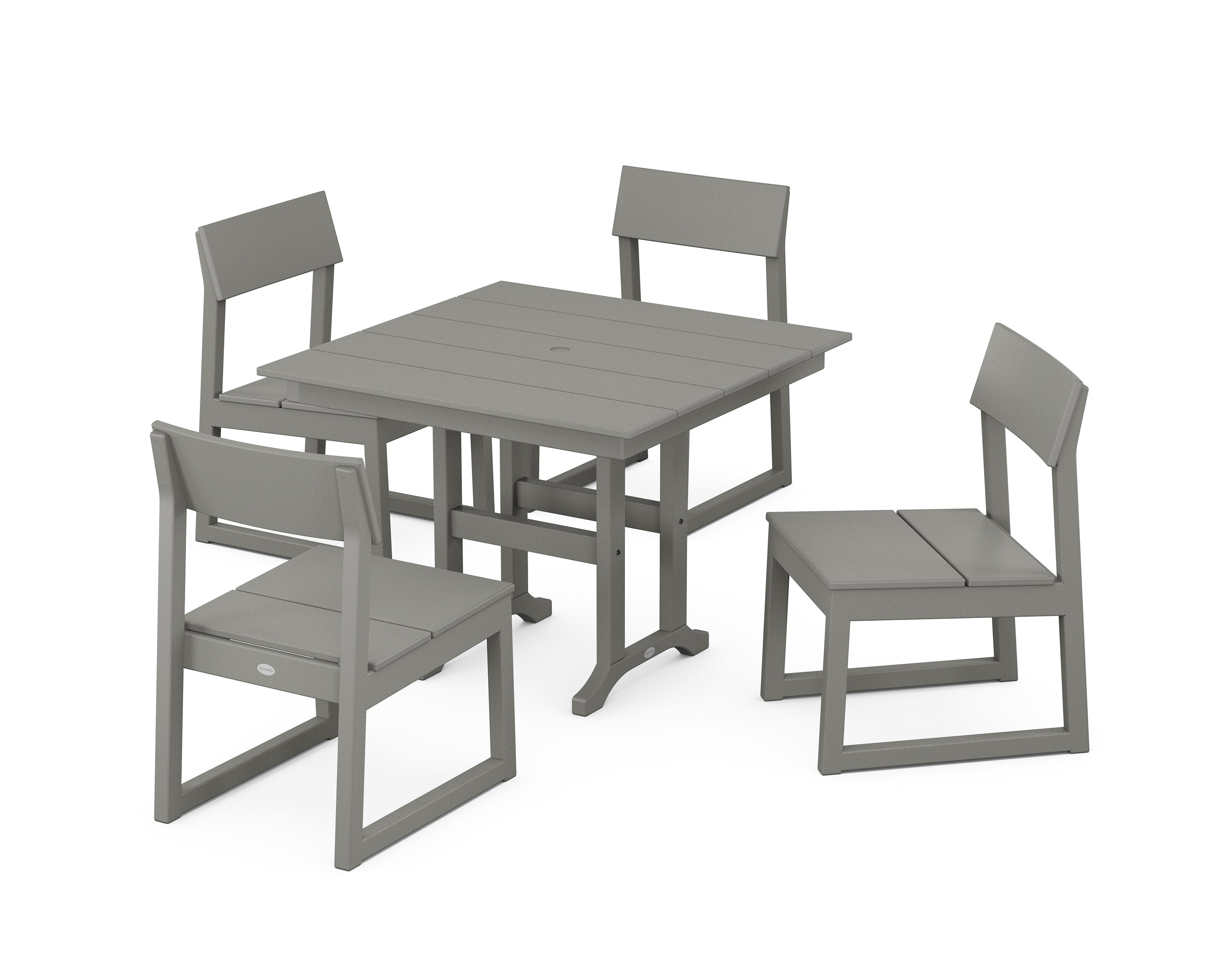 EDGE Side Chair 5-Piece Farmhouse Dining Set in Slate Grey