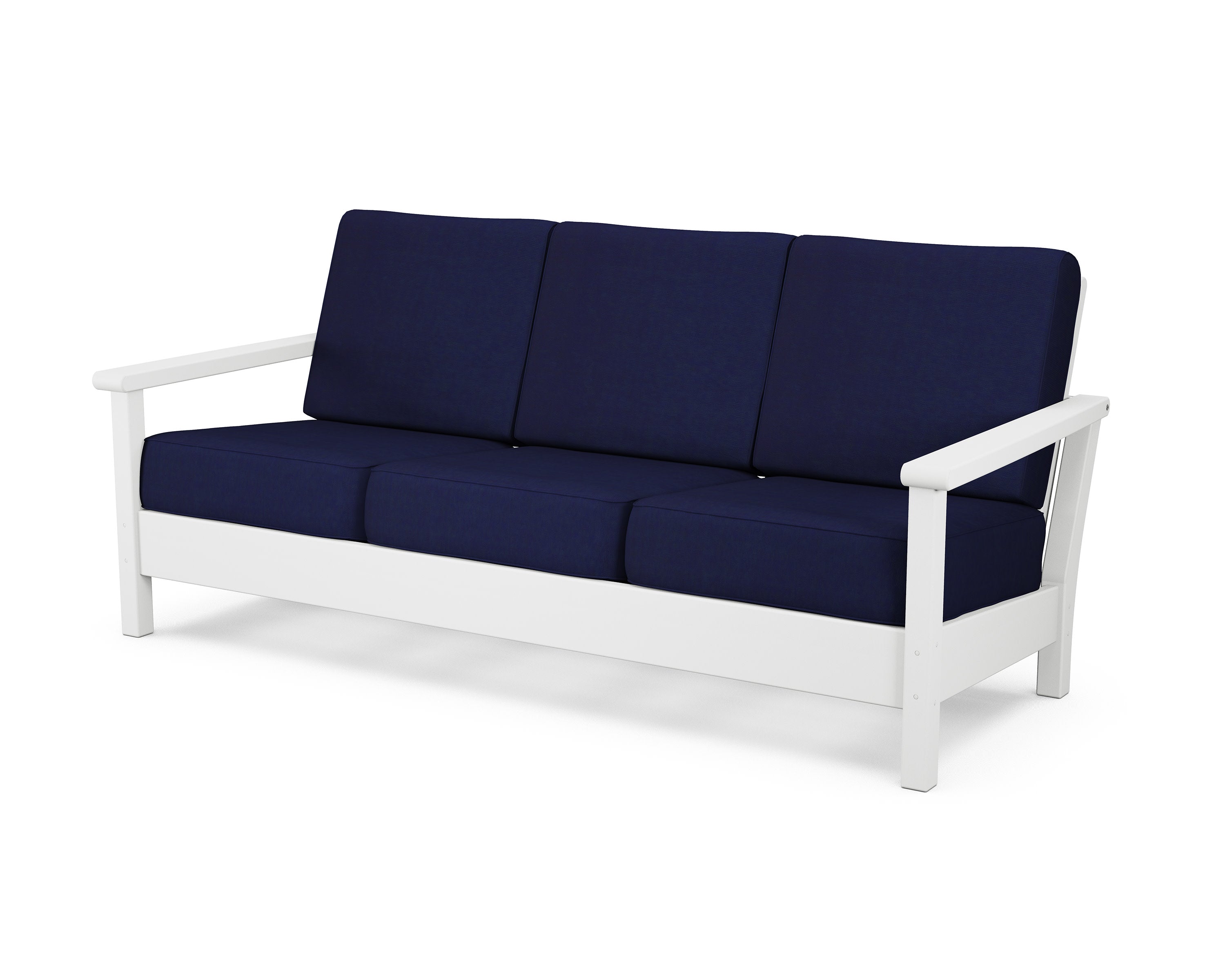 Harbour Deep Seating Sofa in White / Navy