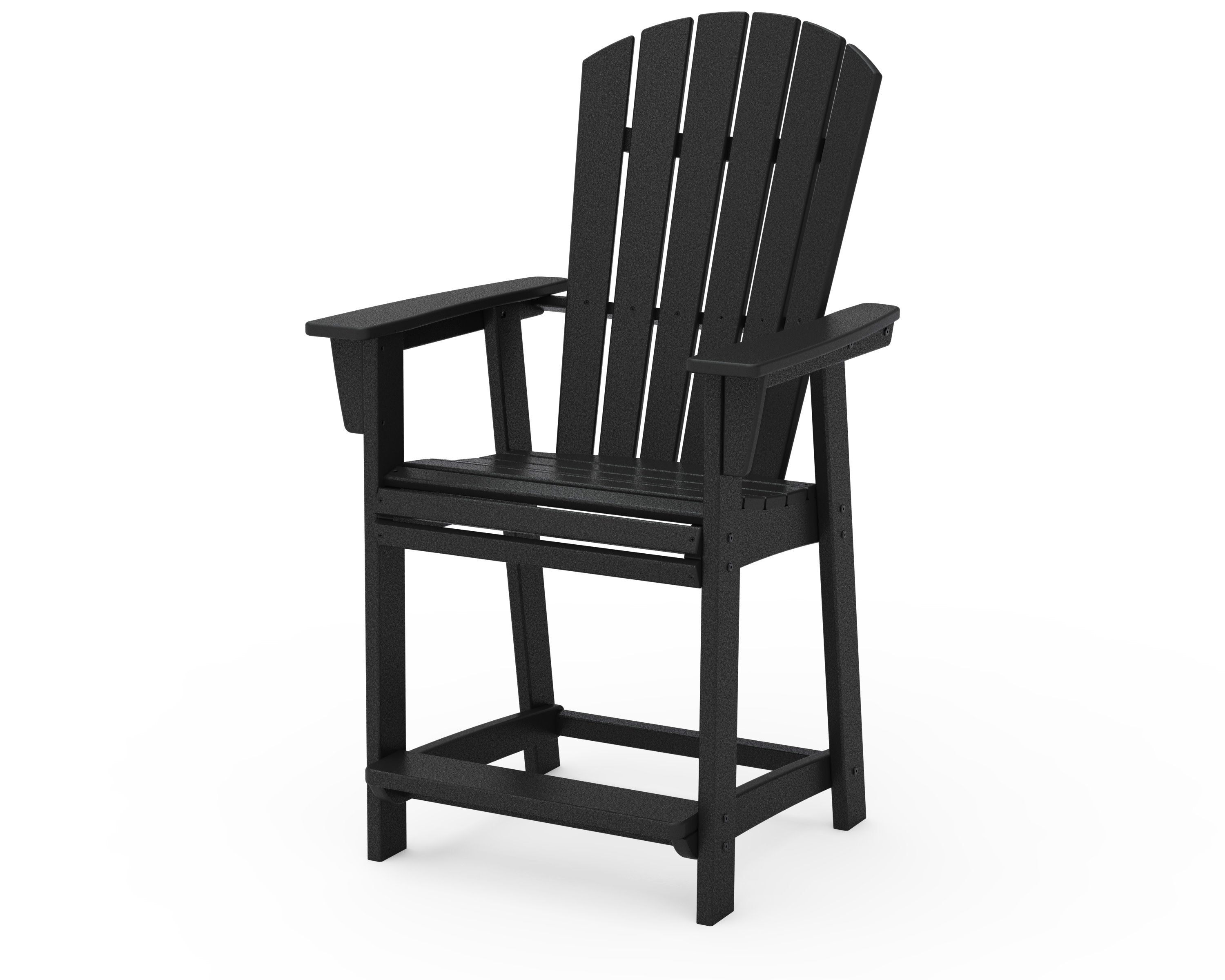 Nautical Curveback Adirondack Counter Chair in Black