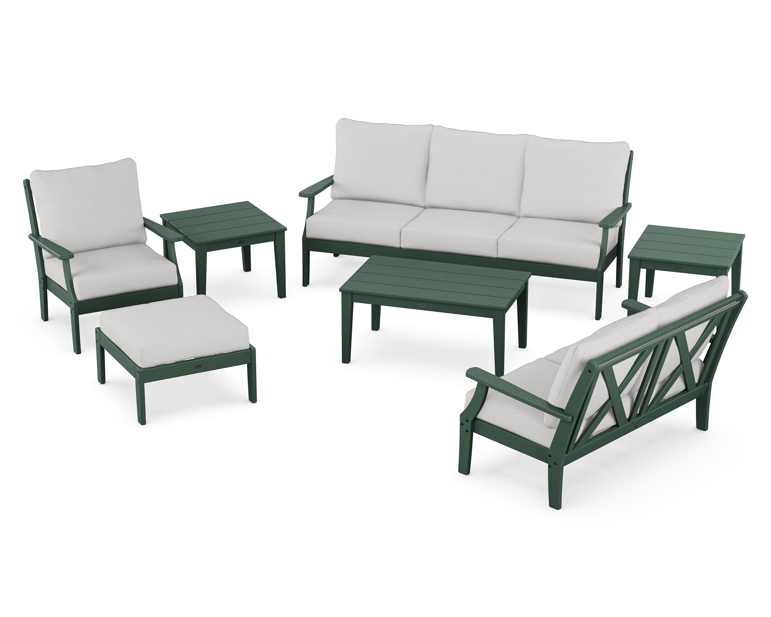 Braxton 7-Piece Deep Seating Set in Green / Diamond in the Rough