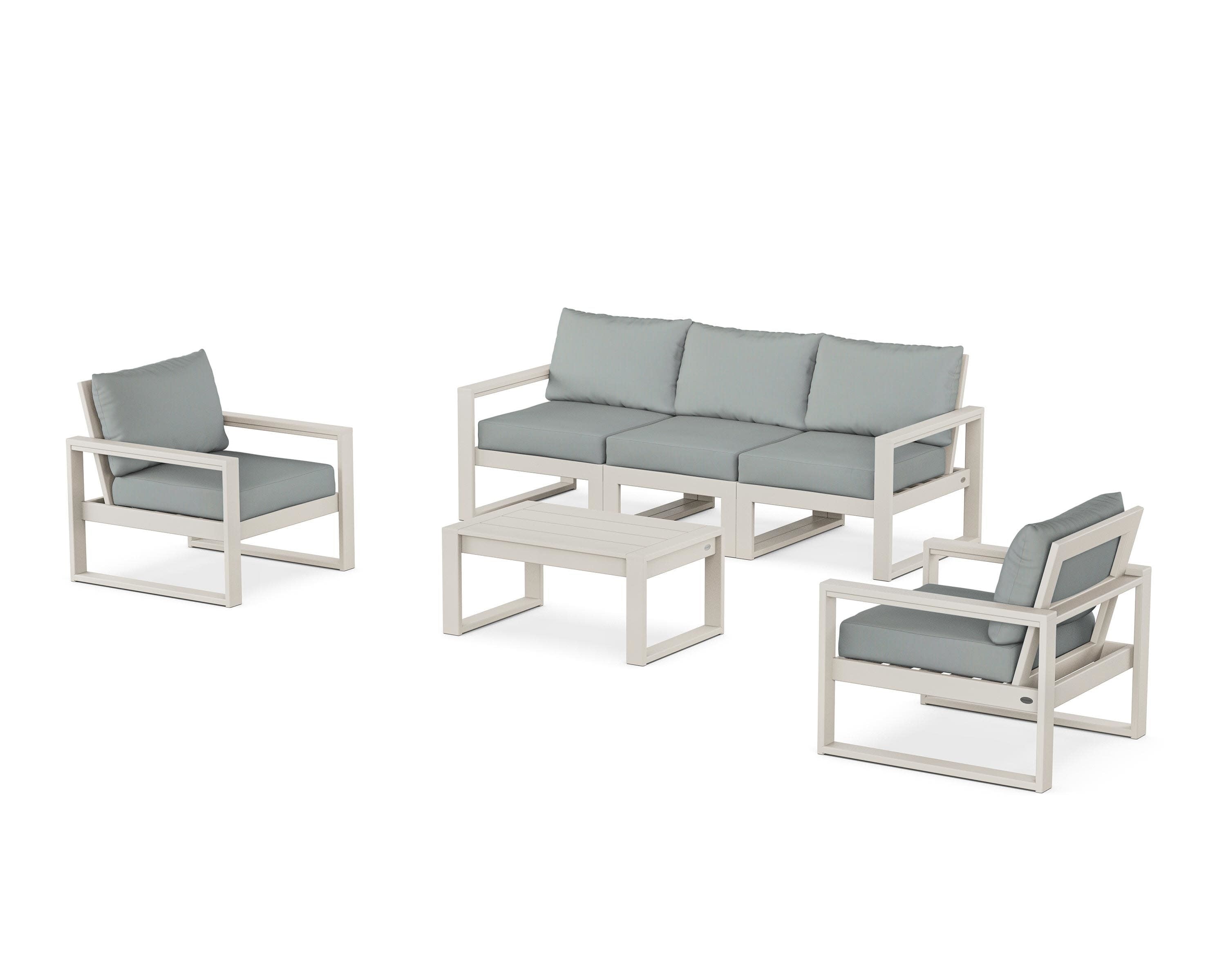 EDGE Sectional 4-Piece Deep Seating Set with Sofa in Sand / Spa