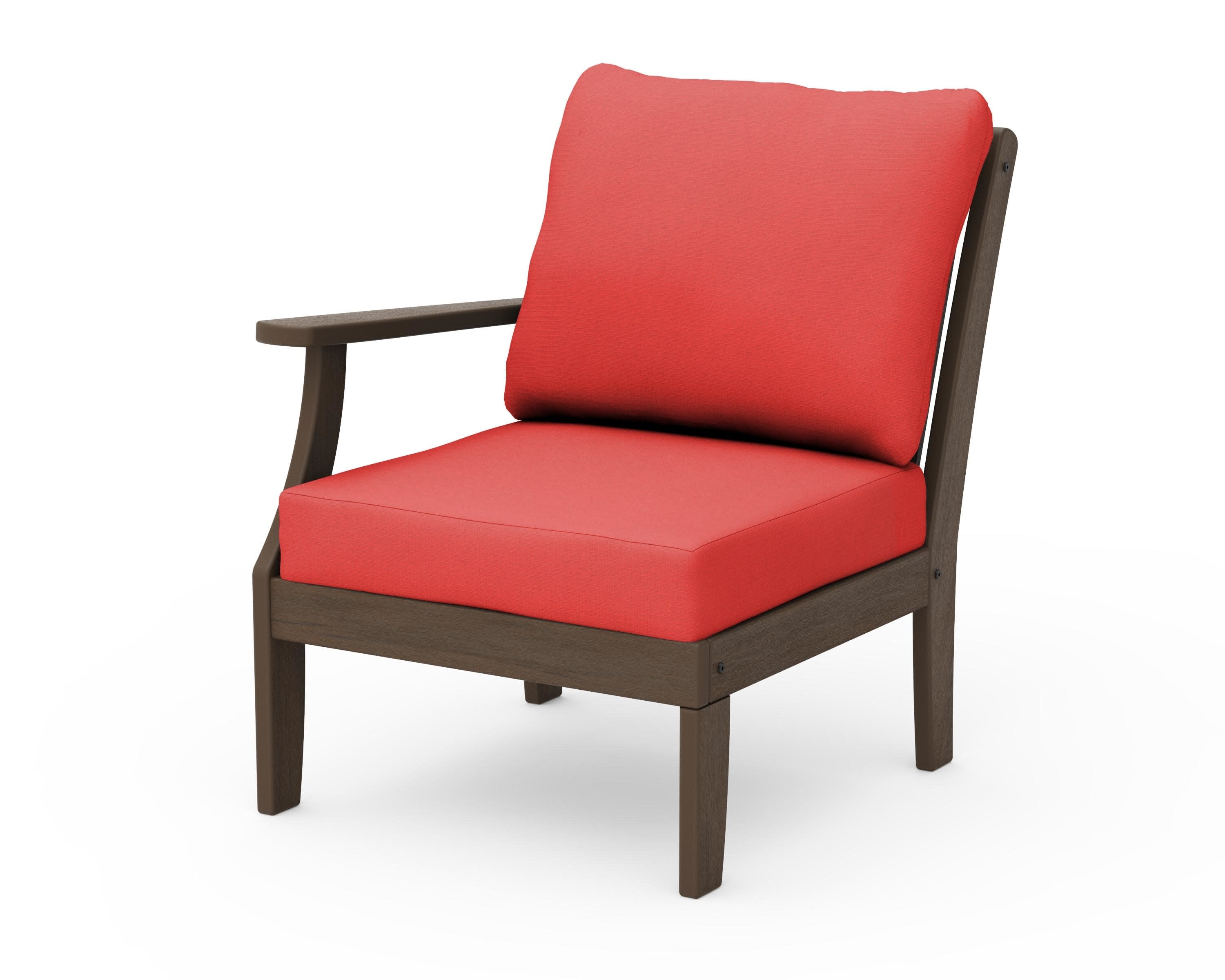 Braxton Modular Left Arm Chair in Kona / Crimson Linen