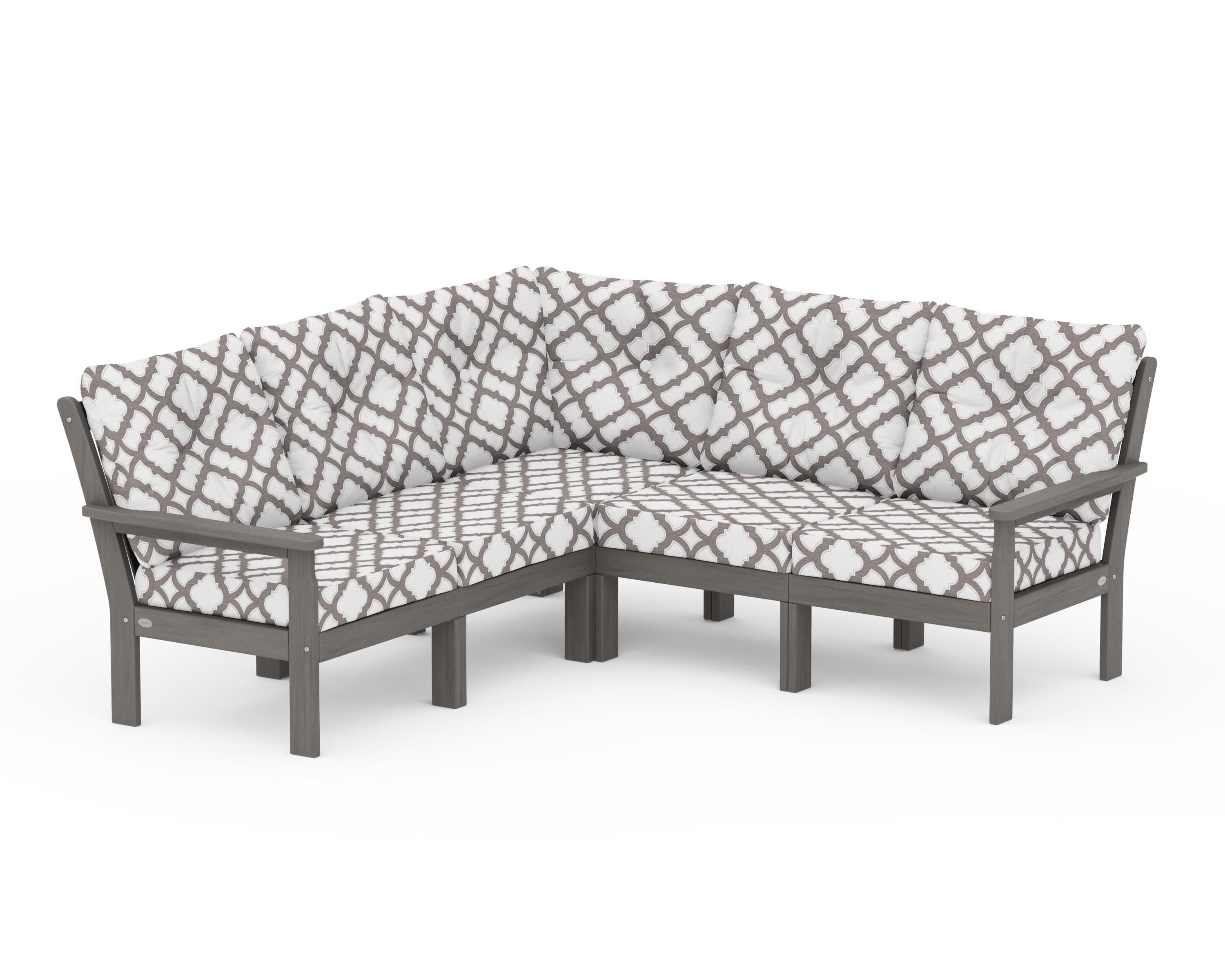 Vineyard 5-Piece Sectional in Driftwood / Trellis Grey Mist