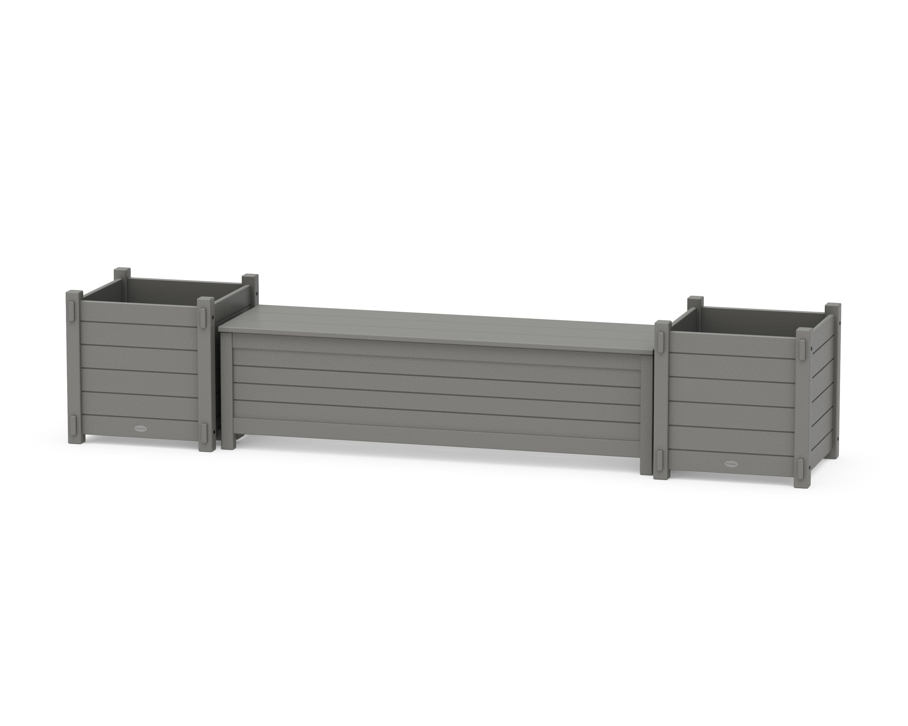 60" Nautical Straight Planter Storage Bench Set- Large