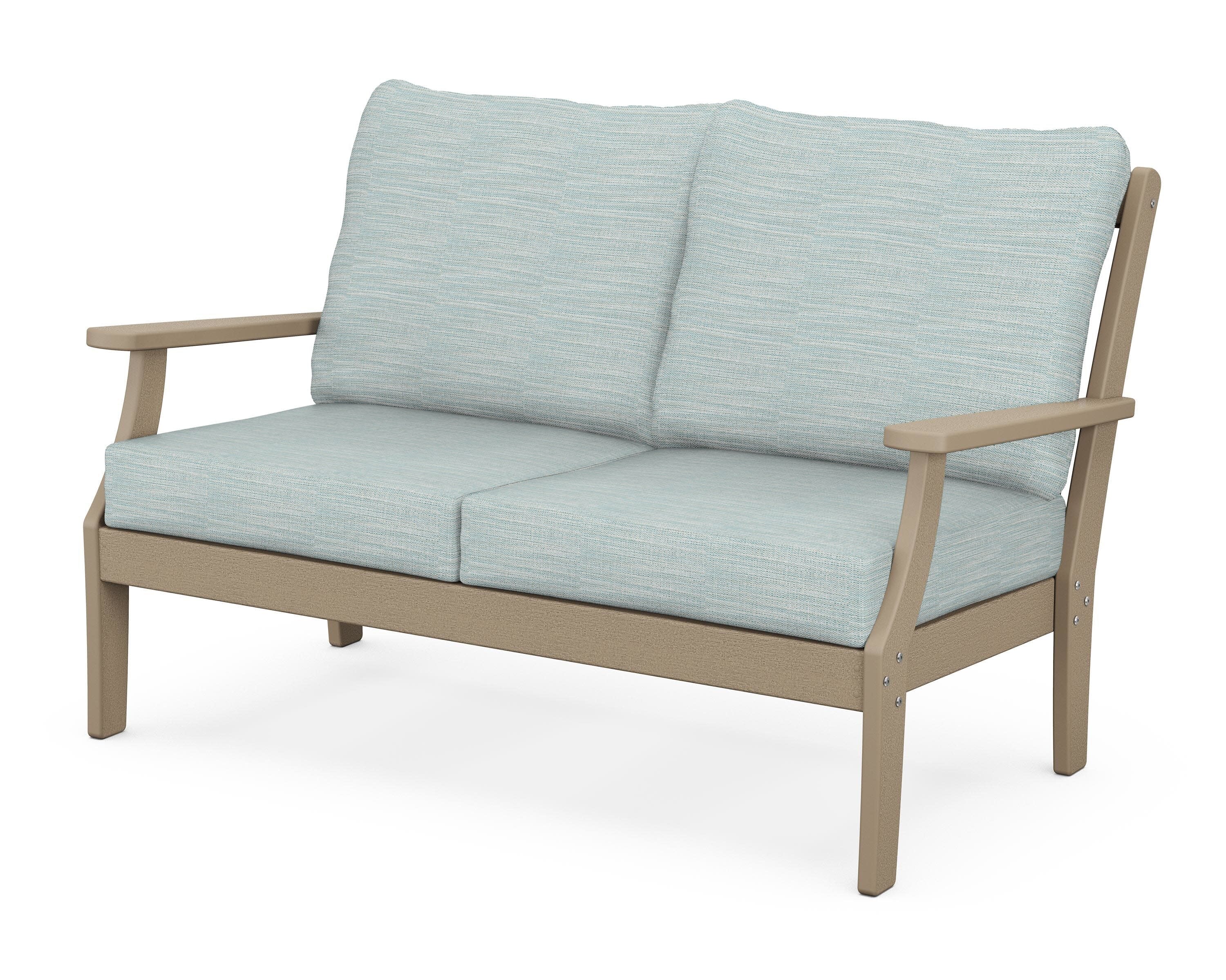 Braxton Deep Seating Loveseat in Vintage Sahara / Soothe Mist
