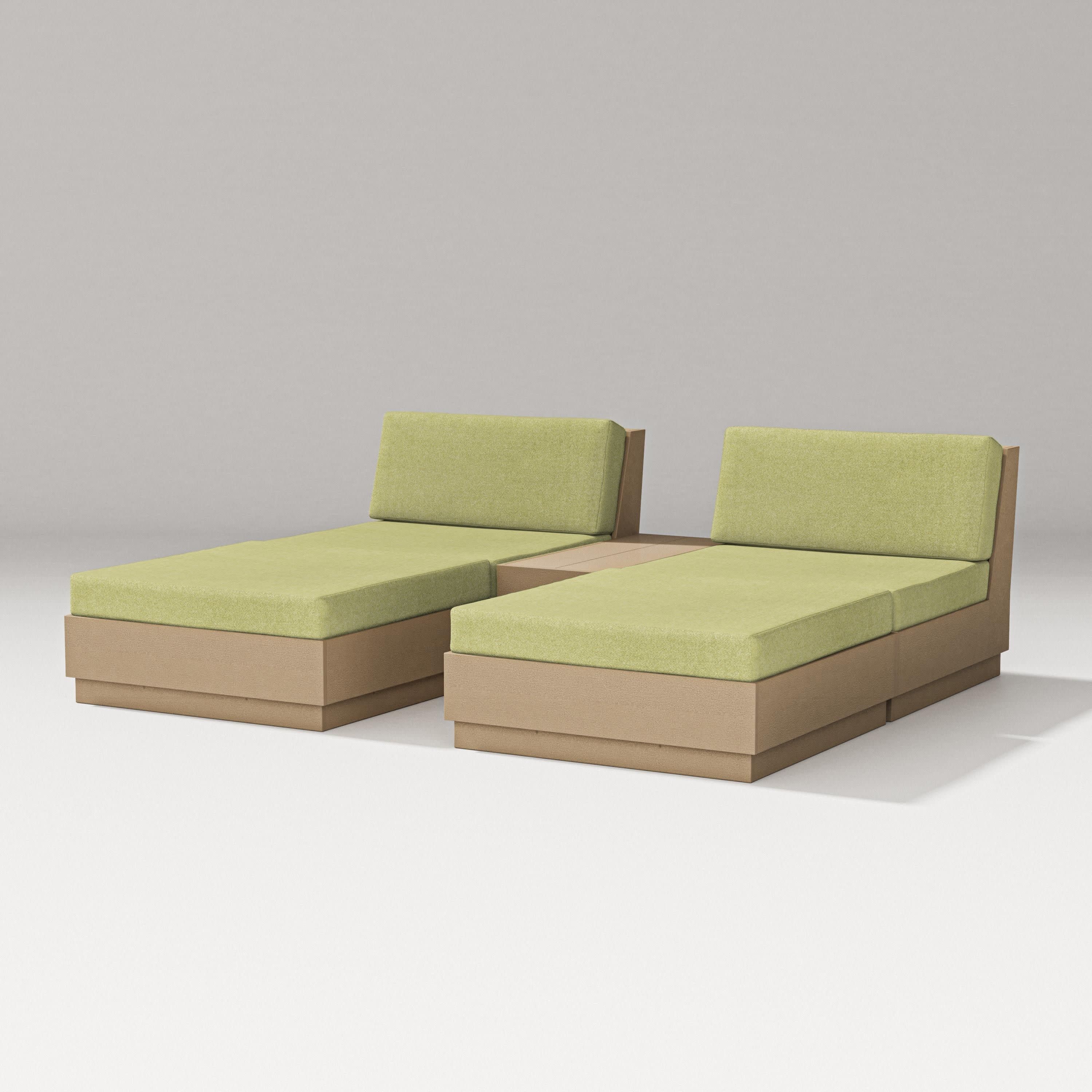 Elevate Double Chaise Set in Vintage Sahara / Chartreuse Boucle