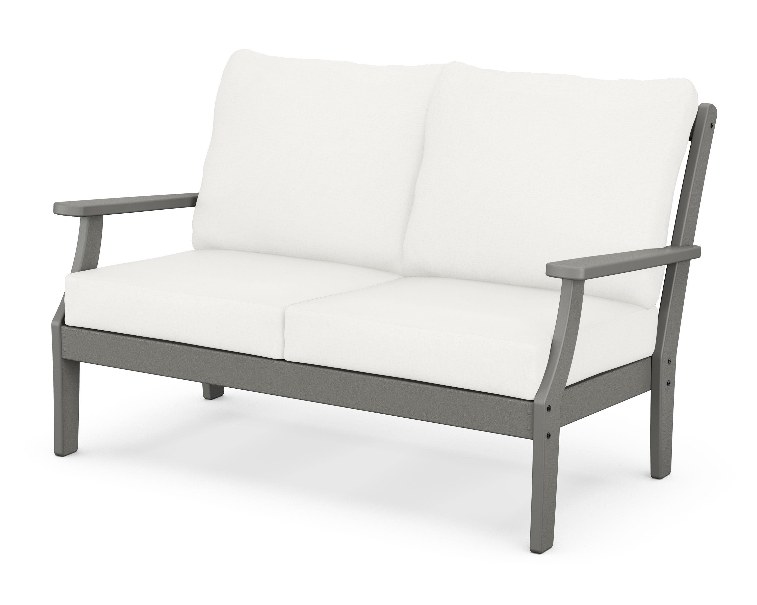 Braxton Deep Seating Loveseat in Slate Grey / Natural Linen