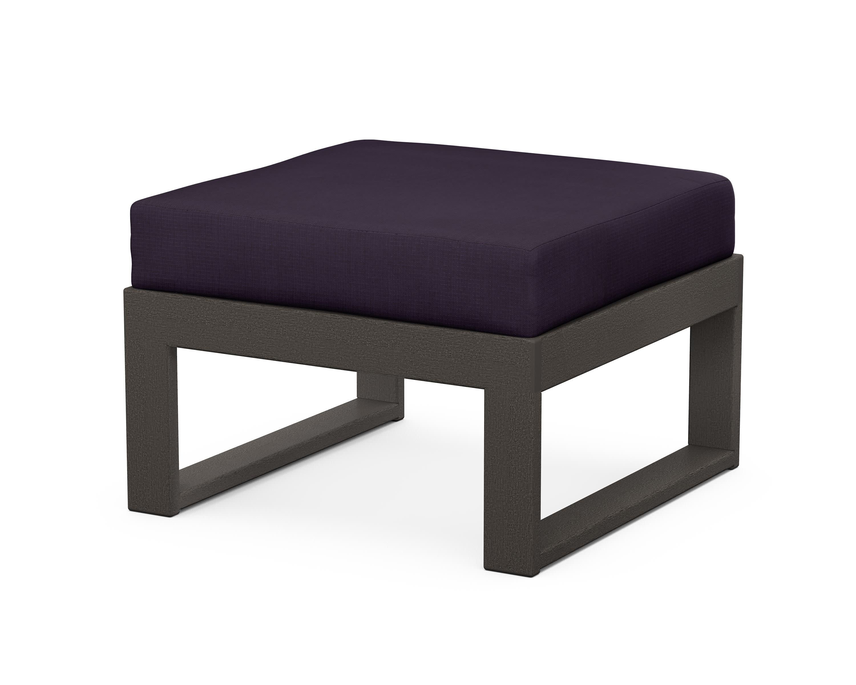 Modular Ottoman - Modern in Vintage Coffee / Navy Linen