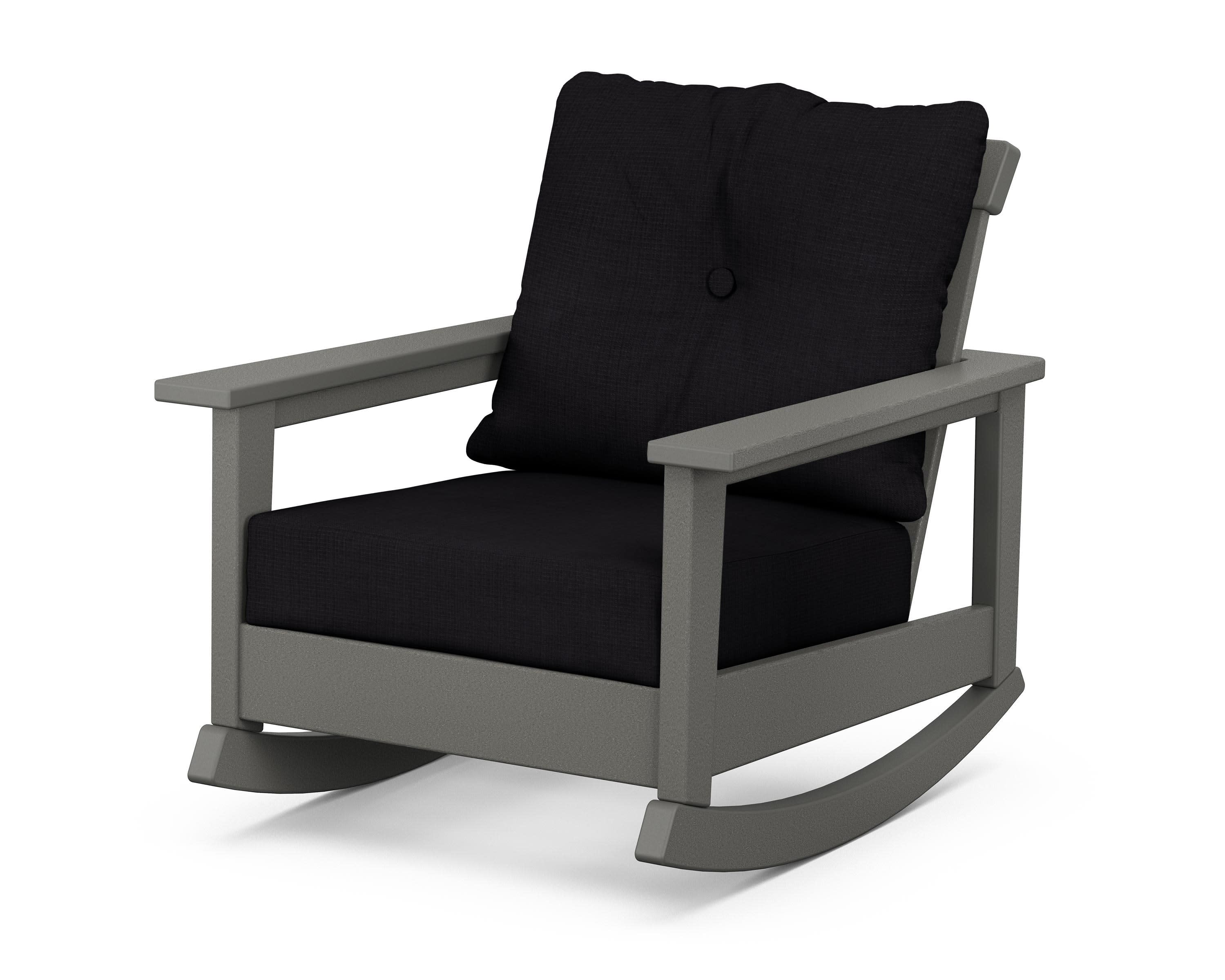 Prescott Deep Seating Rocking Chair in Slate Grey / Midnight Linen
