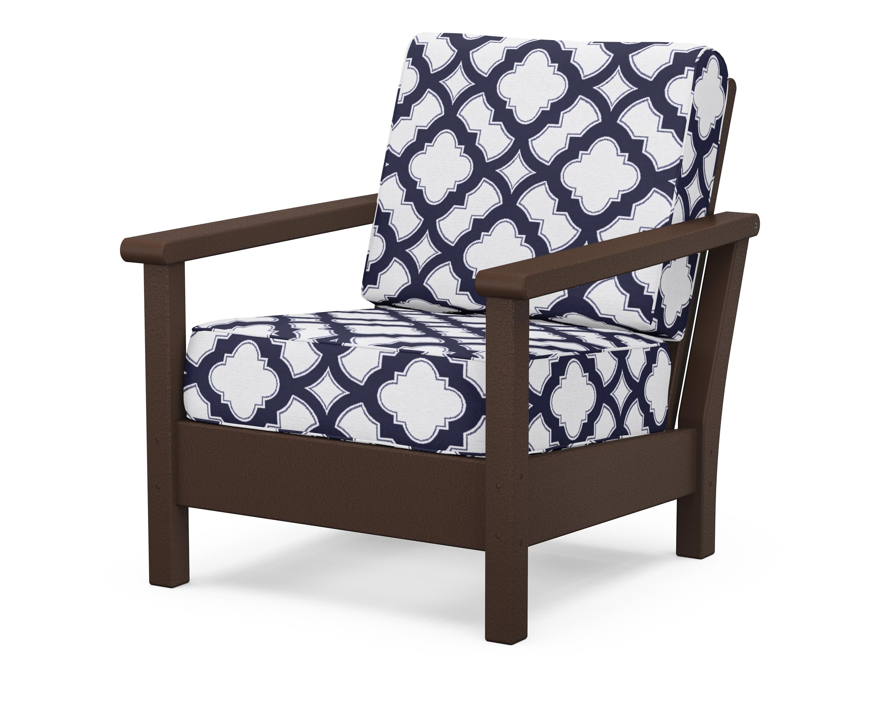 Harbour Deep Seating Chair in Mahogany / Trellis Navy