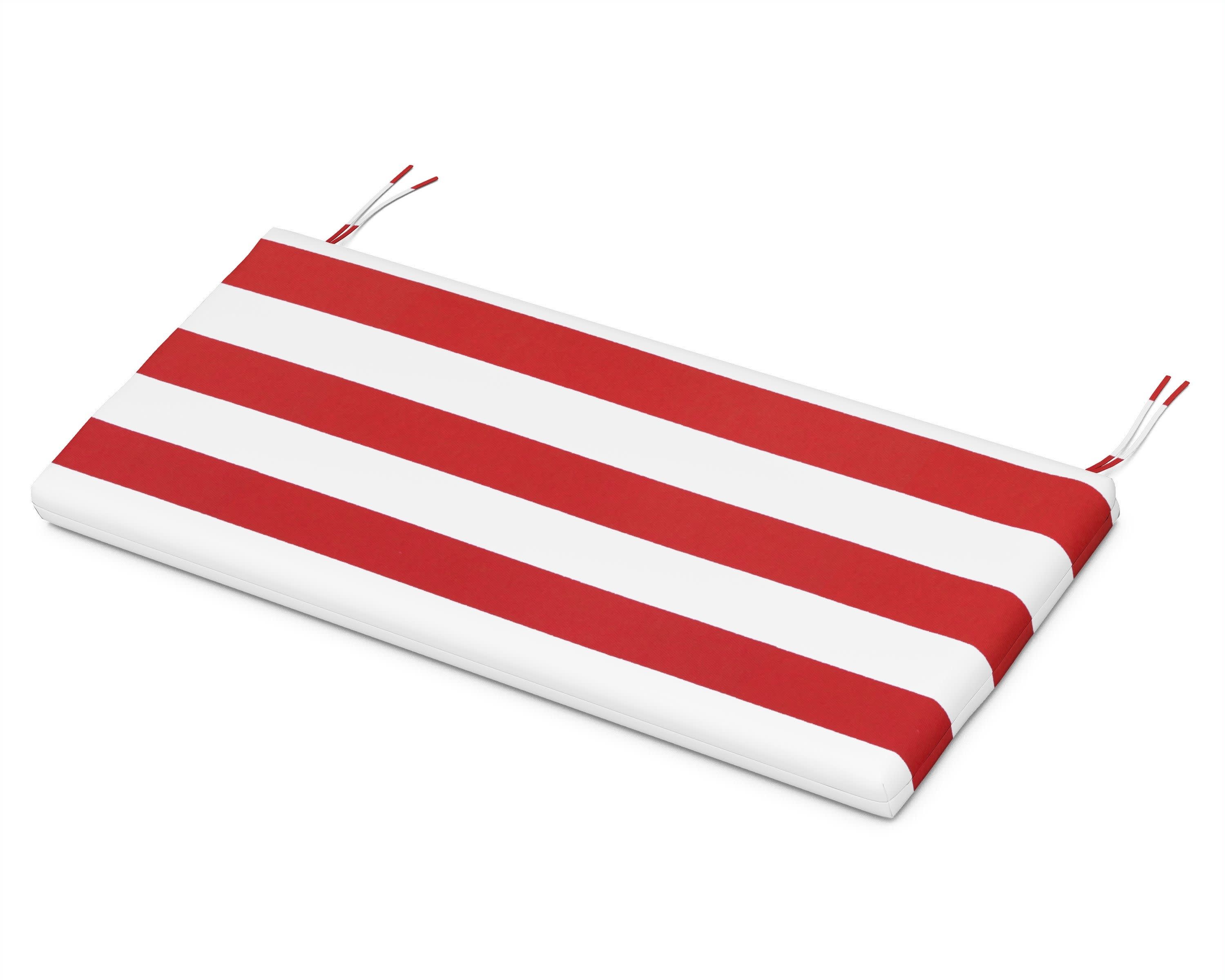 Bench Seat Cushion - 17"D x 40.5"W x 2.5"H in Cabana Stripe Crimson