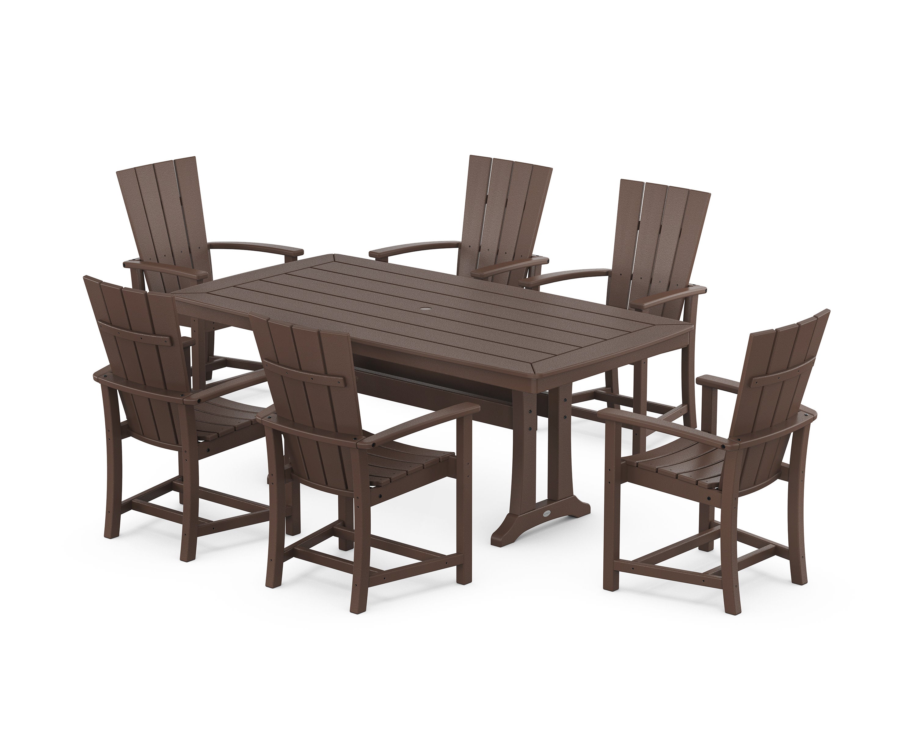 Quattro 7-Piece Dining Set with Trestle Legs in Mahogany