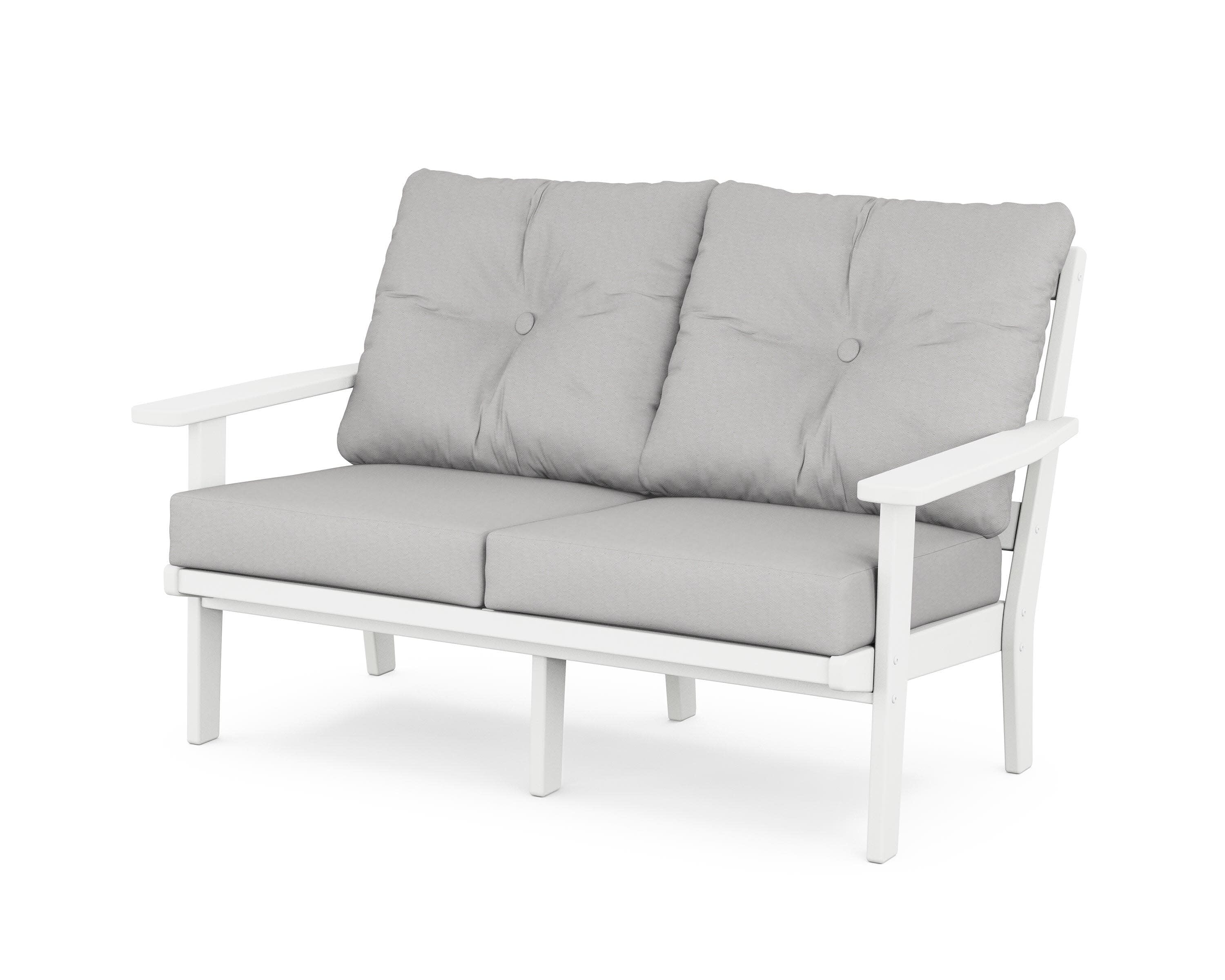 Prairie Deep SeatingLoveseat in White / Diamond in the Rough