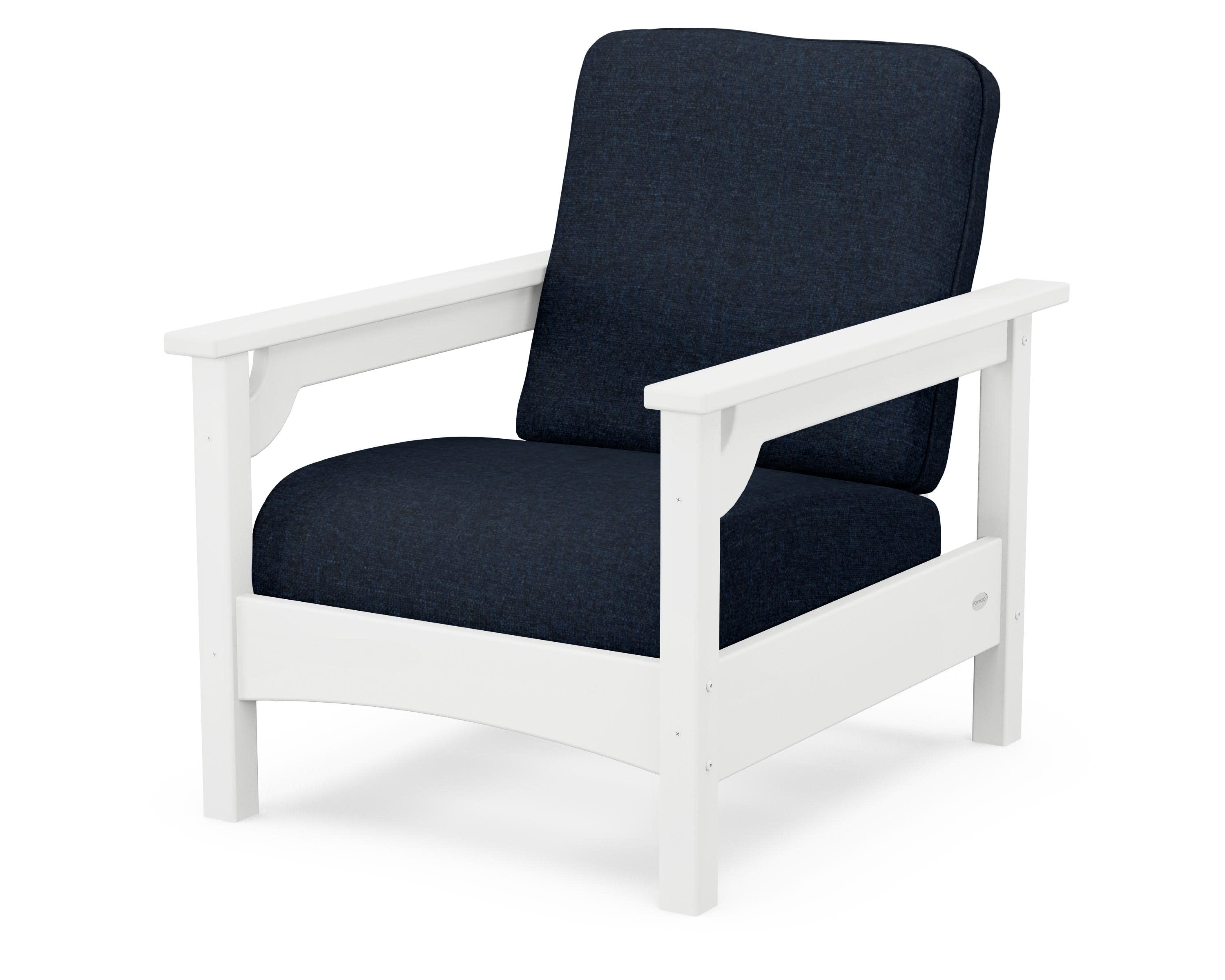 Club Chair in White / Marine Indigo