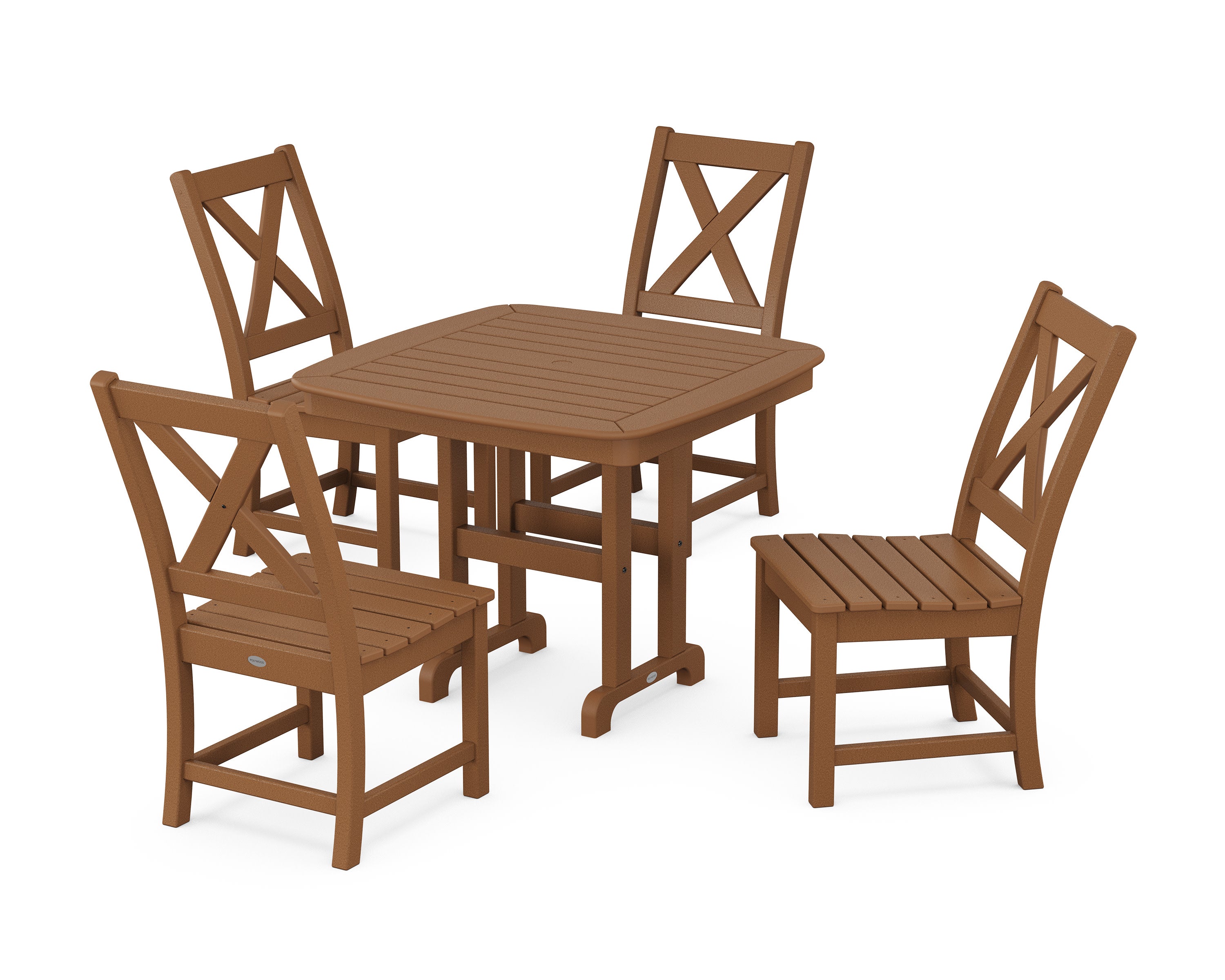 Braxton Side Chair 5-Piece Dining Set in Teak