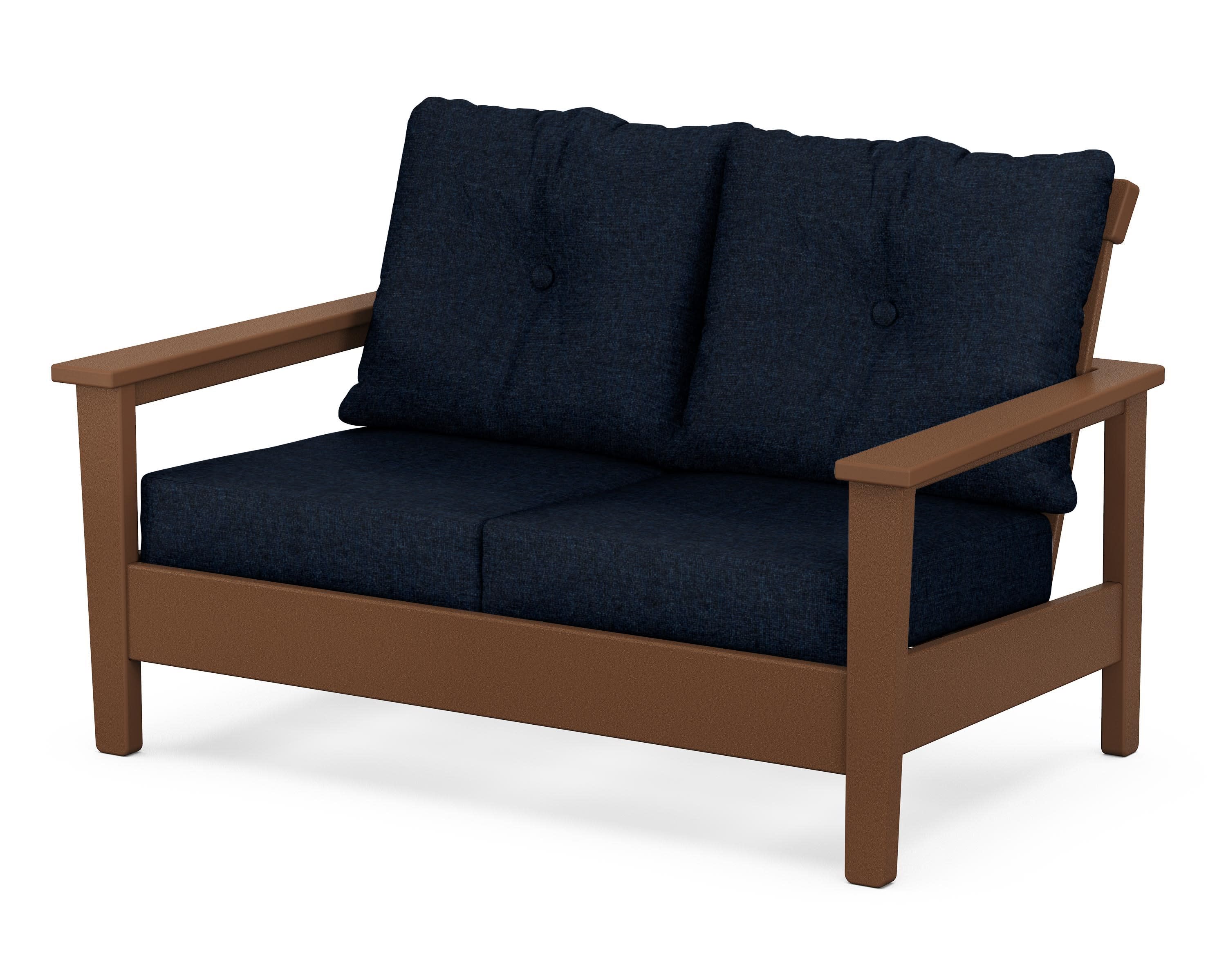 Prescott Deep Seating Loveseat in Teak / Marine Indigo
