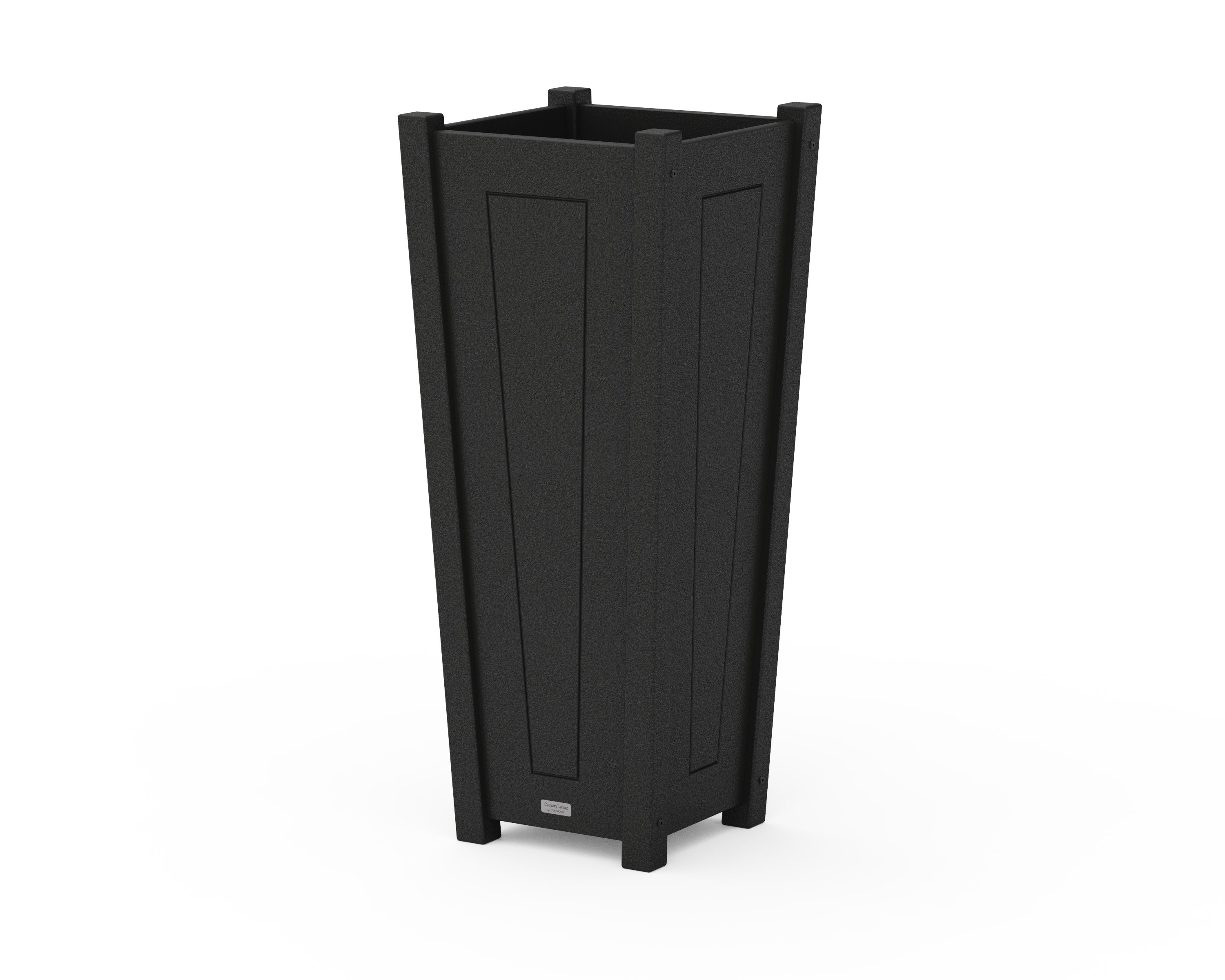 Country Living Tapered Square Tall Planter Box in Black