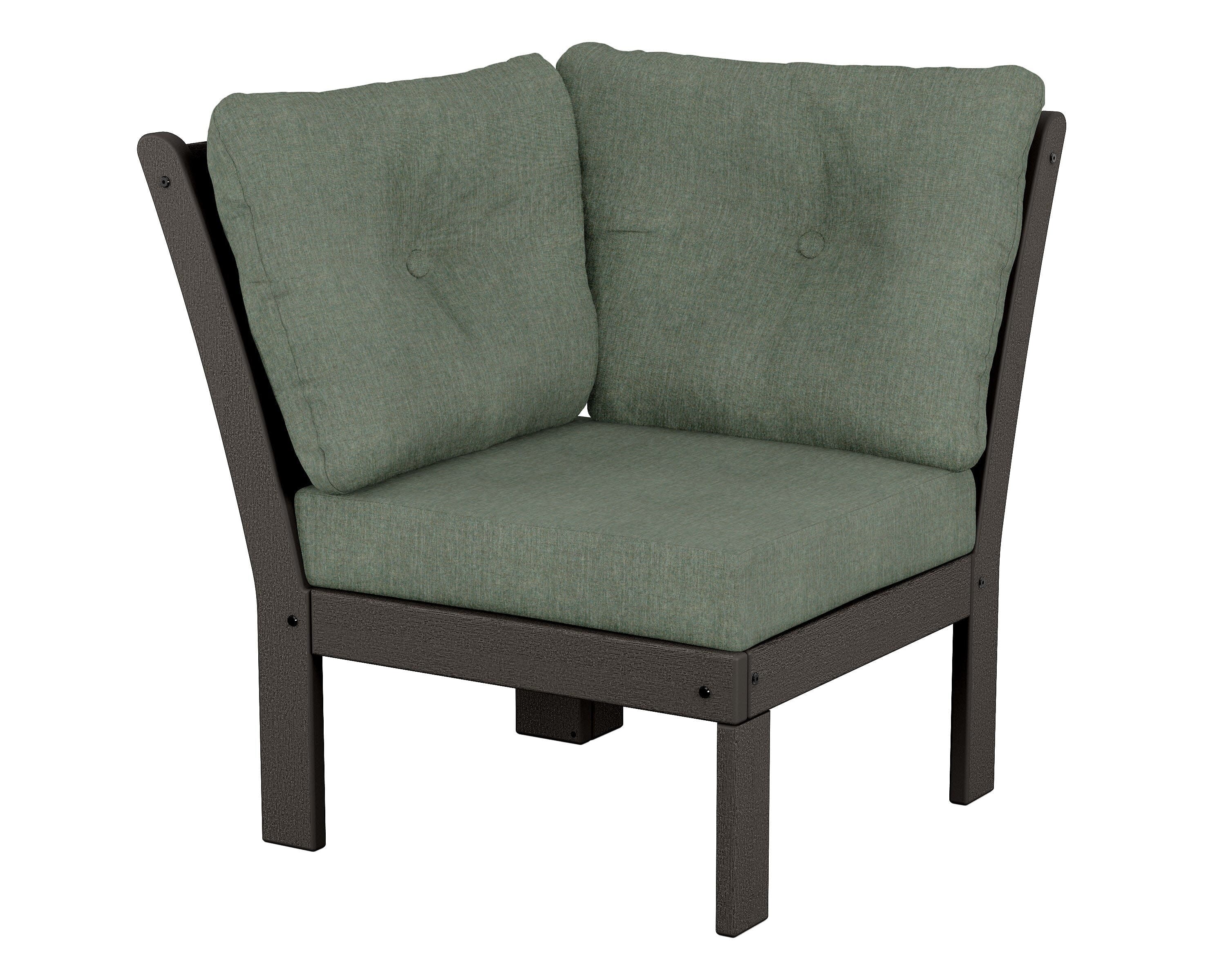 Vineyard Modular Corner Chair in Vintage Coffee / Cast Sage