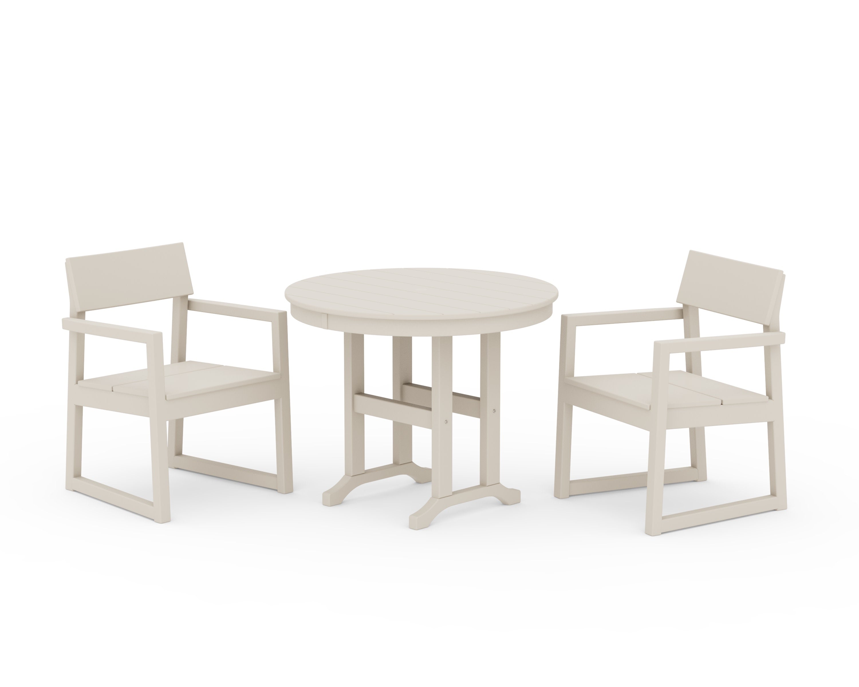 EDGE 3-Piece Round Dining Set in Sand