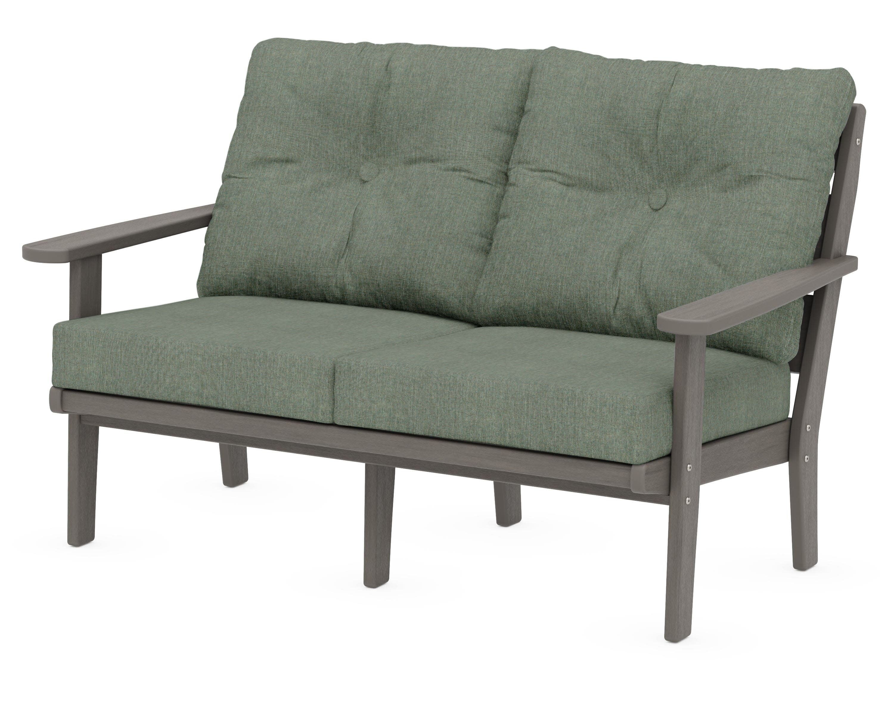 Lakeside Deep Seating Loveseat in Driftwood / Cast Sage