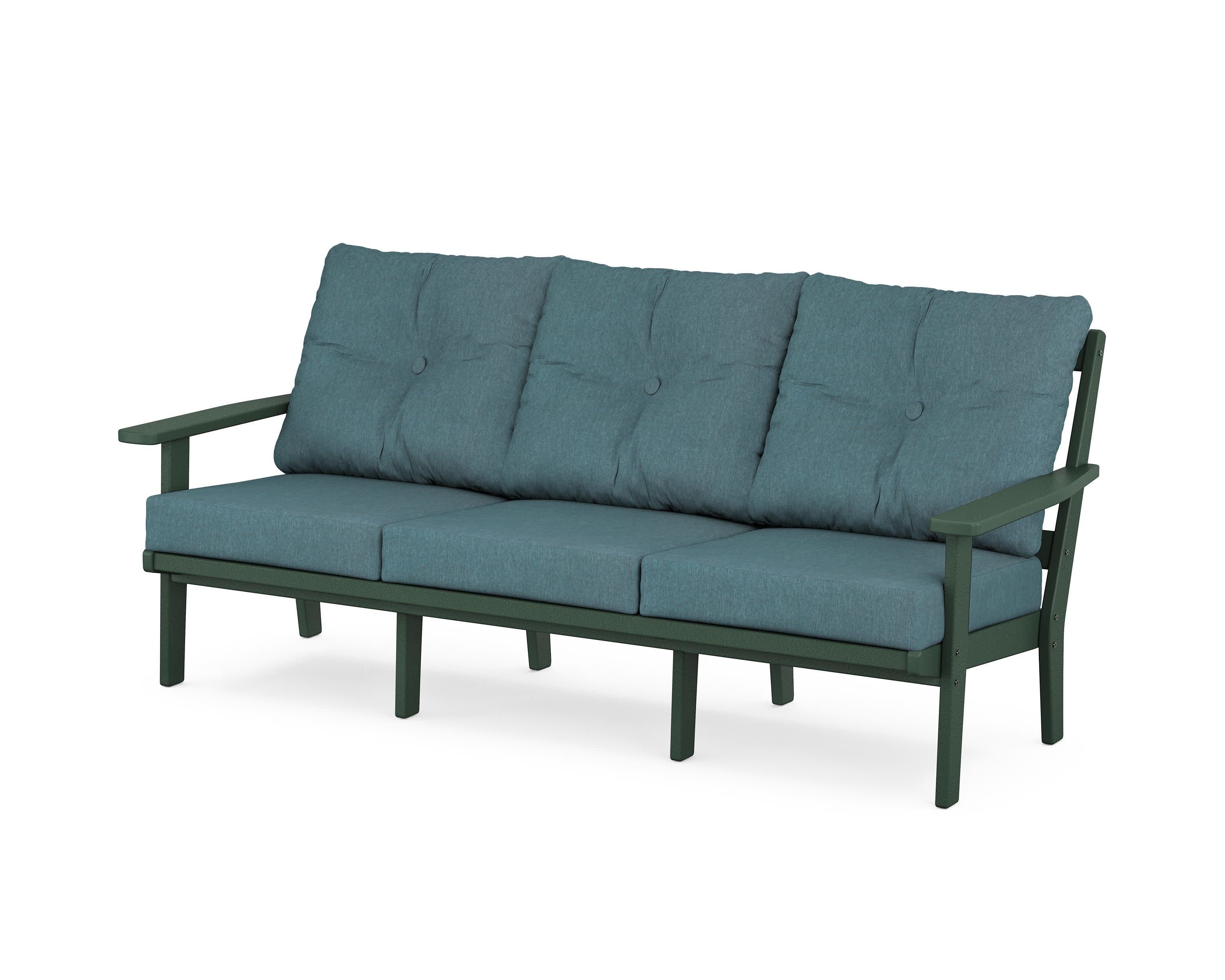 PrairieDeep Seating Sofa in Green / Ocean Teal