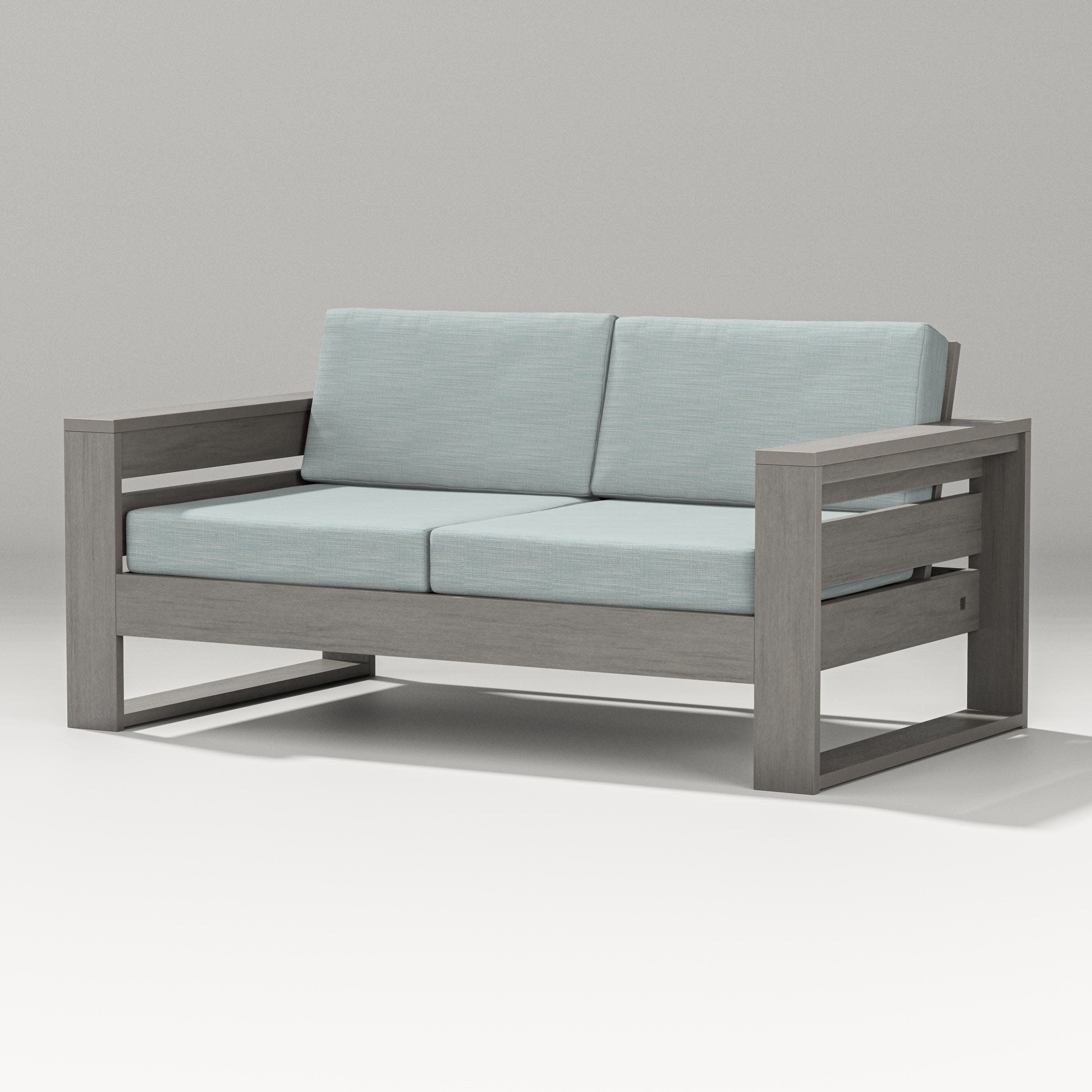 Latitude Loveseat in Driftwood / Soothe Mist