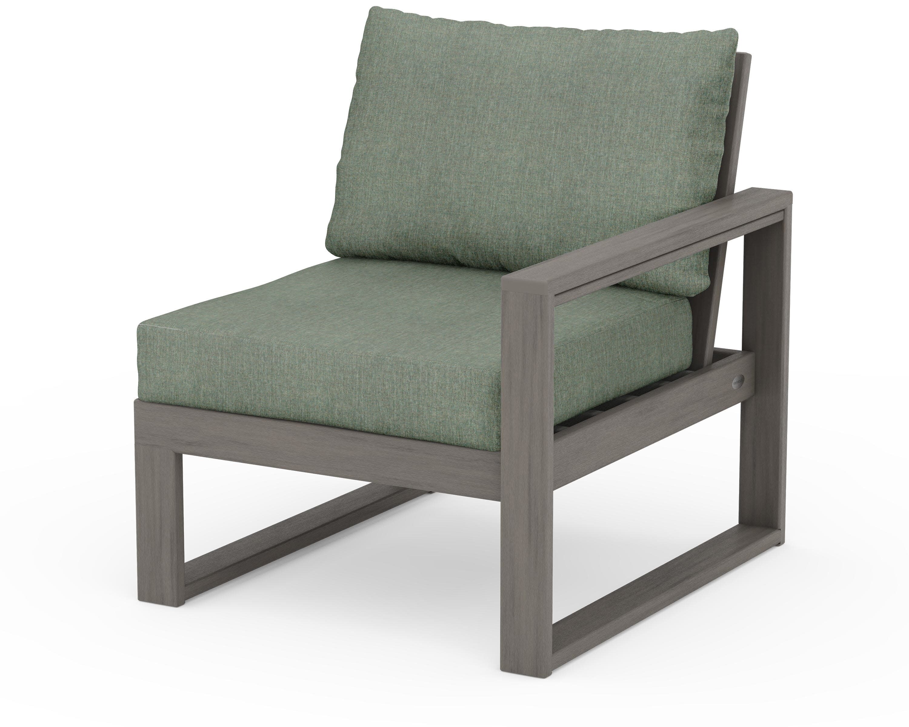 EDGE Modular Right Arm Chair in Driftwood / Cast Sage