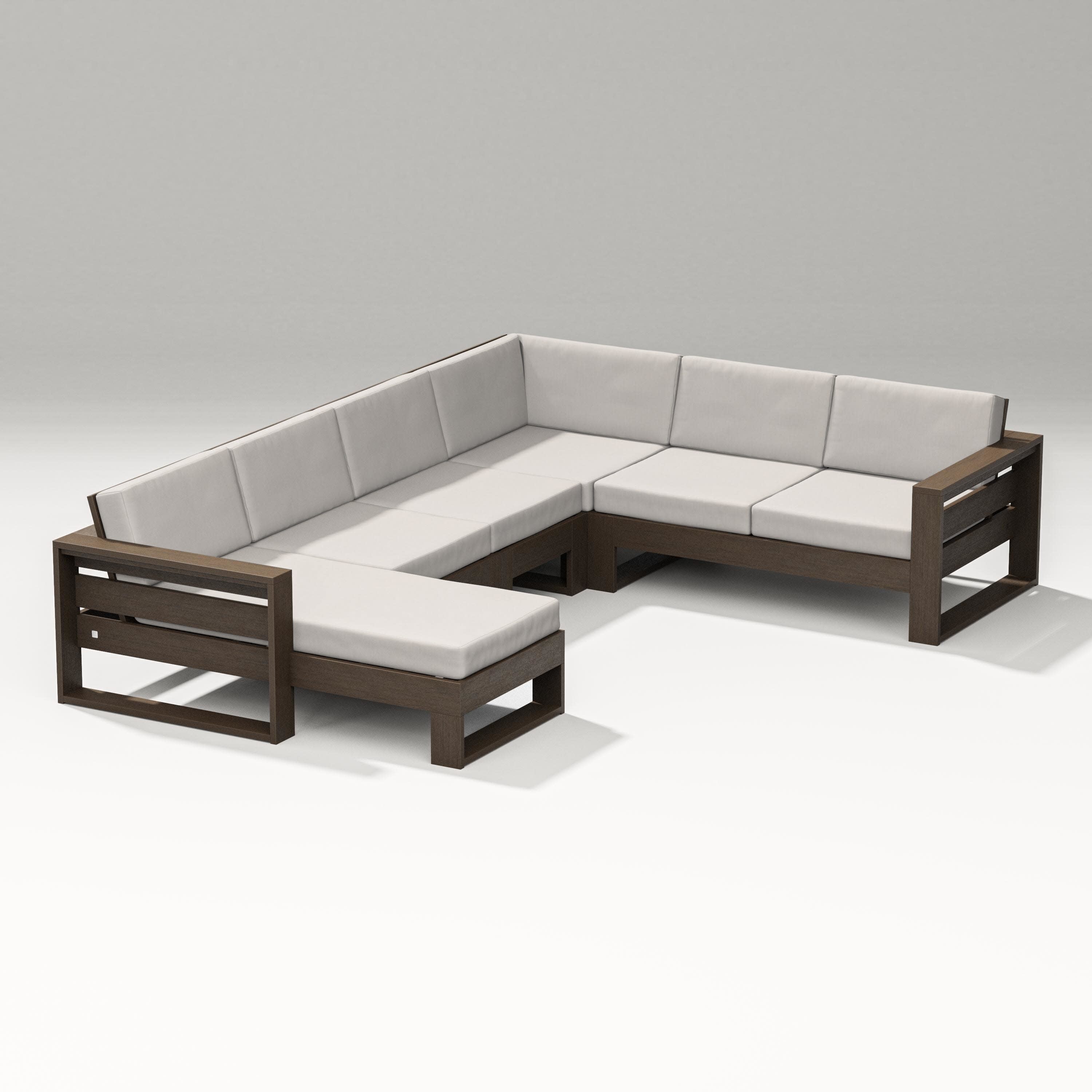 Latitude Corner Sectional with Left Chaise in Kona / Cast Ash