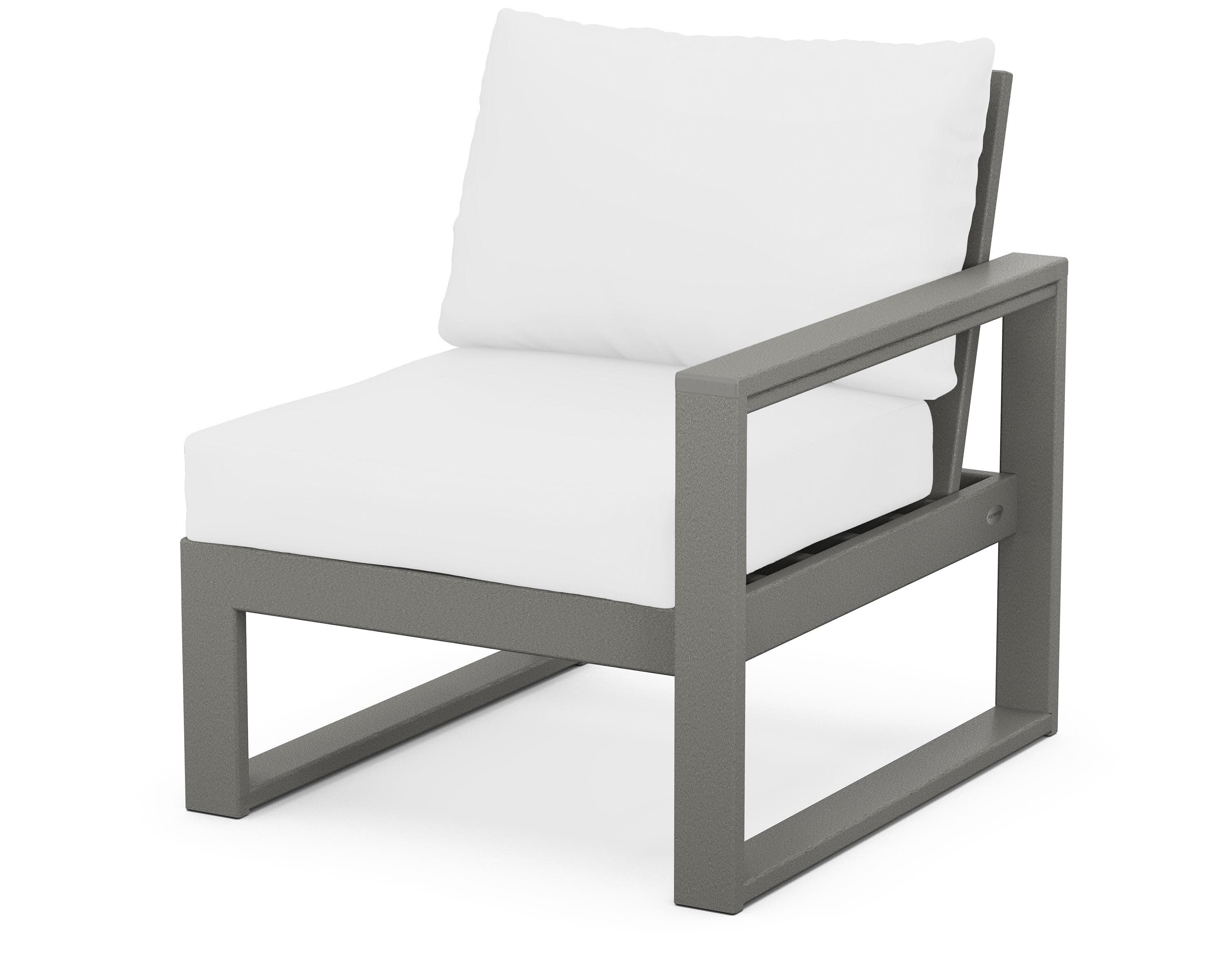 EDGE Modular Right Arm Chair in Slate Grey / Natural