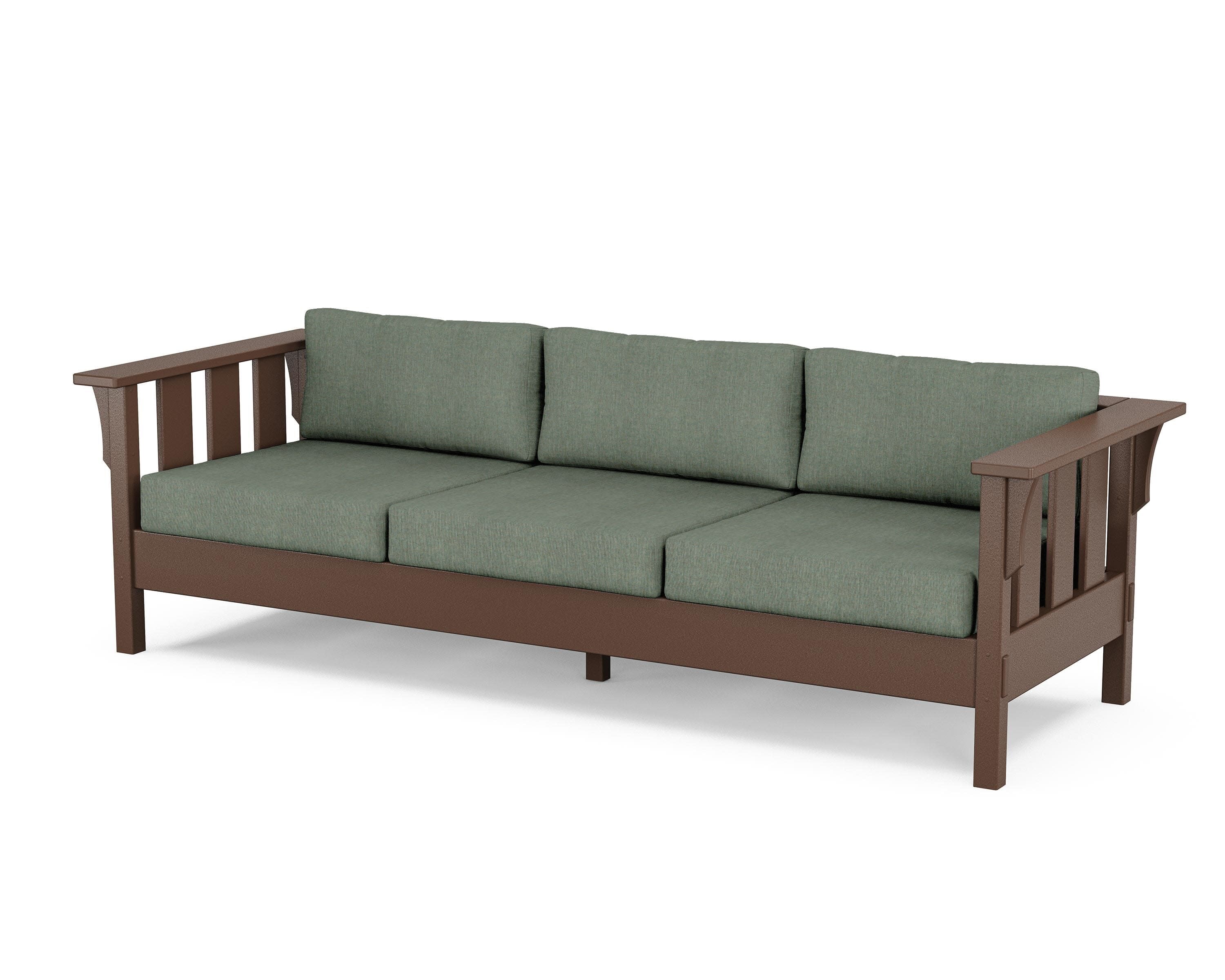 Acadia Deep Seating Sofa in Mahogany / Cast Sage