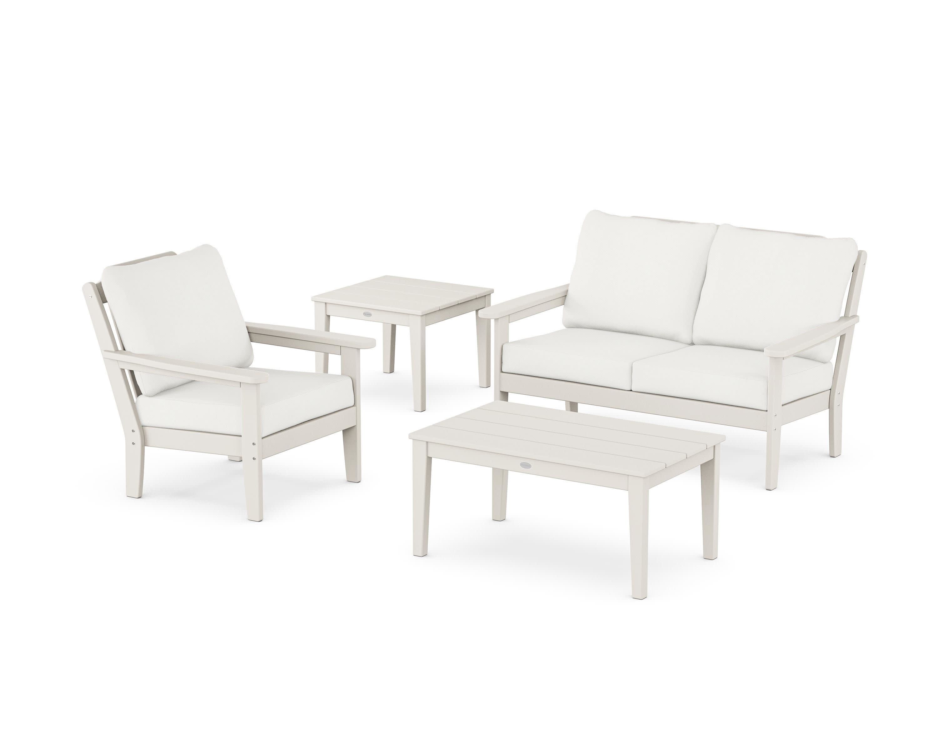 Wovendale 4-Piece Deep Seating Set in Sand / Natural Linen