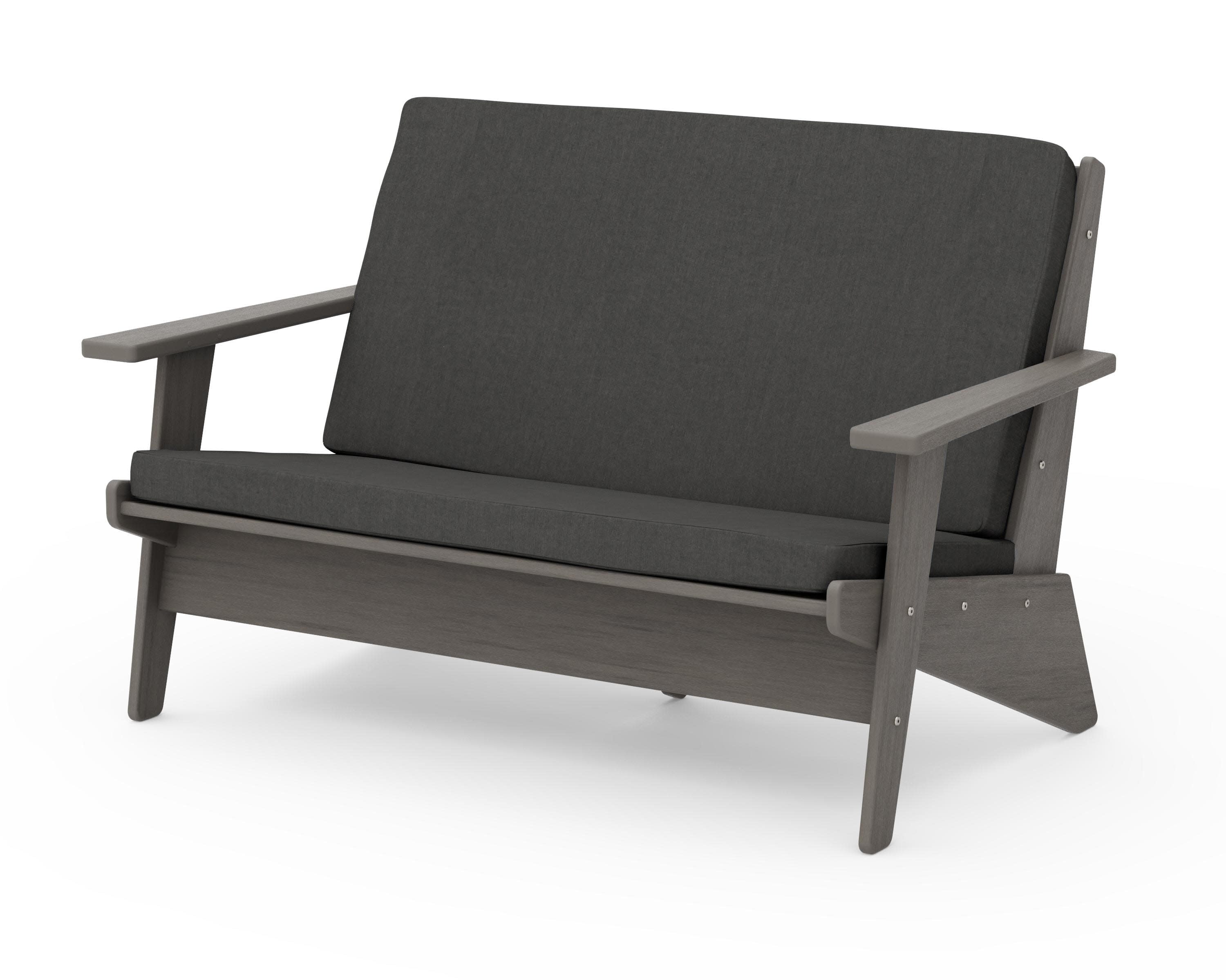 Riviera Modern Lounge Loveseat in Driftwood / Spectrum Carbon