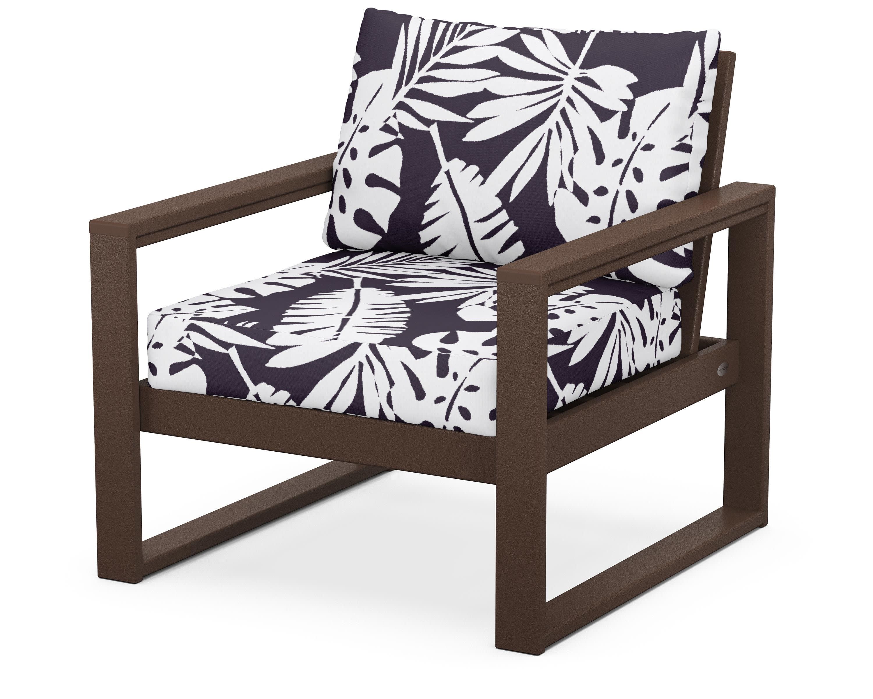 EDGE Club Chair in Mahogany / Leaf Navy