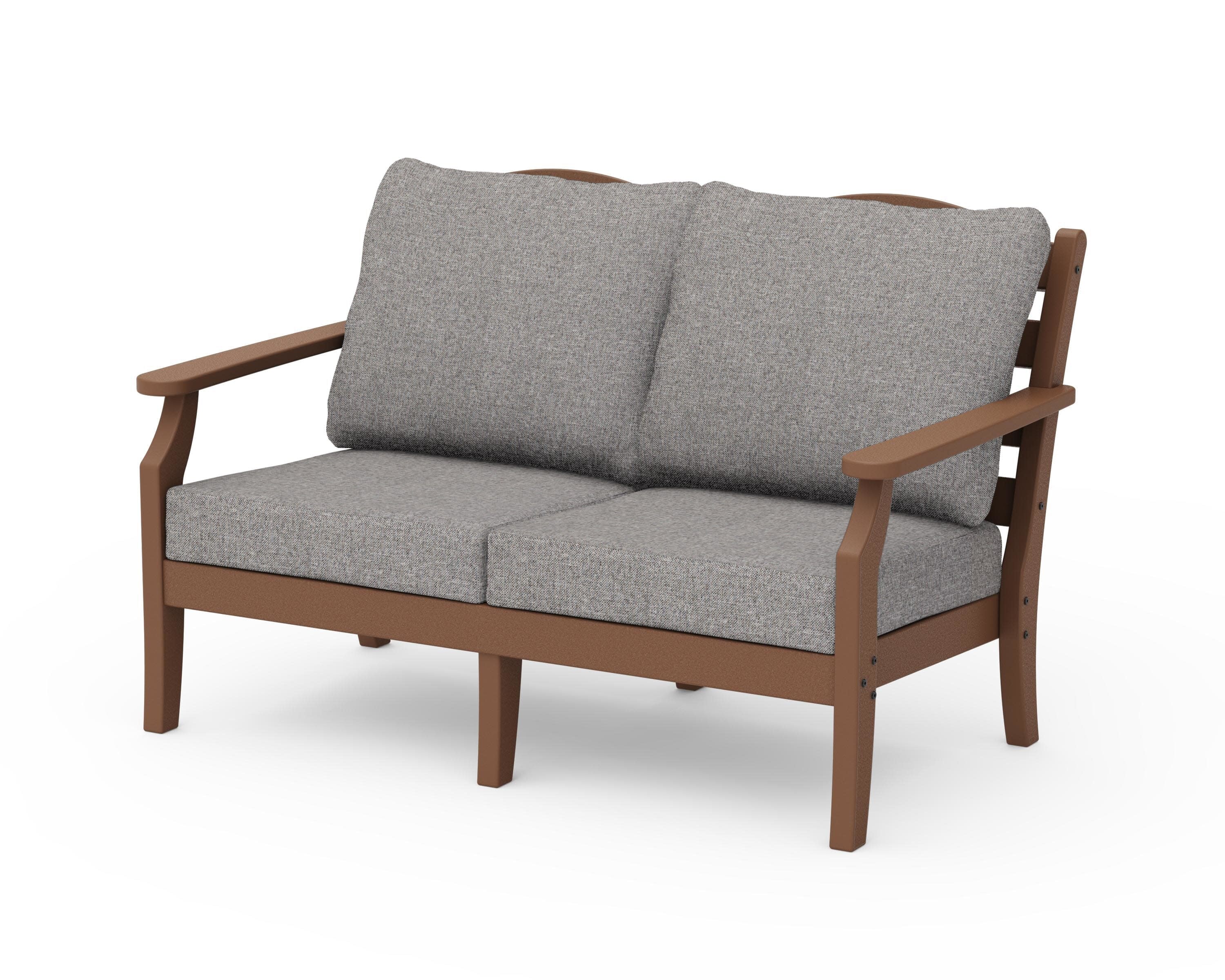 Savannah Deep Seating Loveseat in Teak / Grey Mist