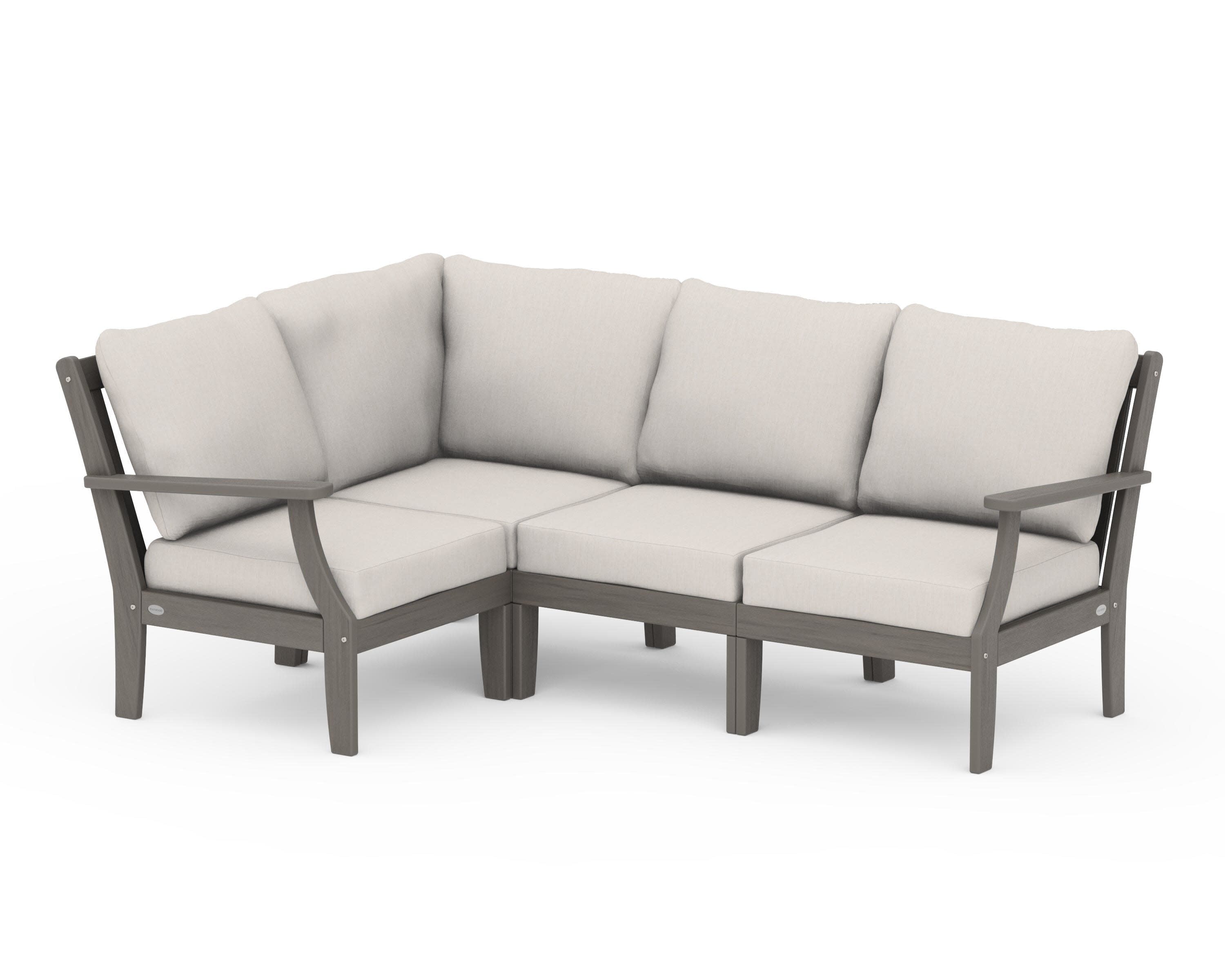 Braxton Modular 4-Piece Deep Seating Set in Driftwood / Cast Ash