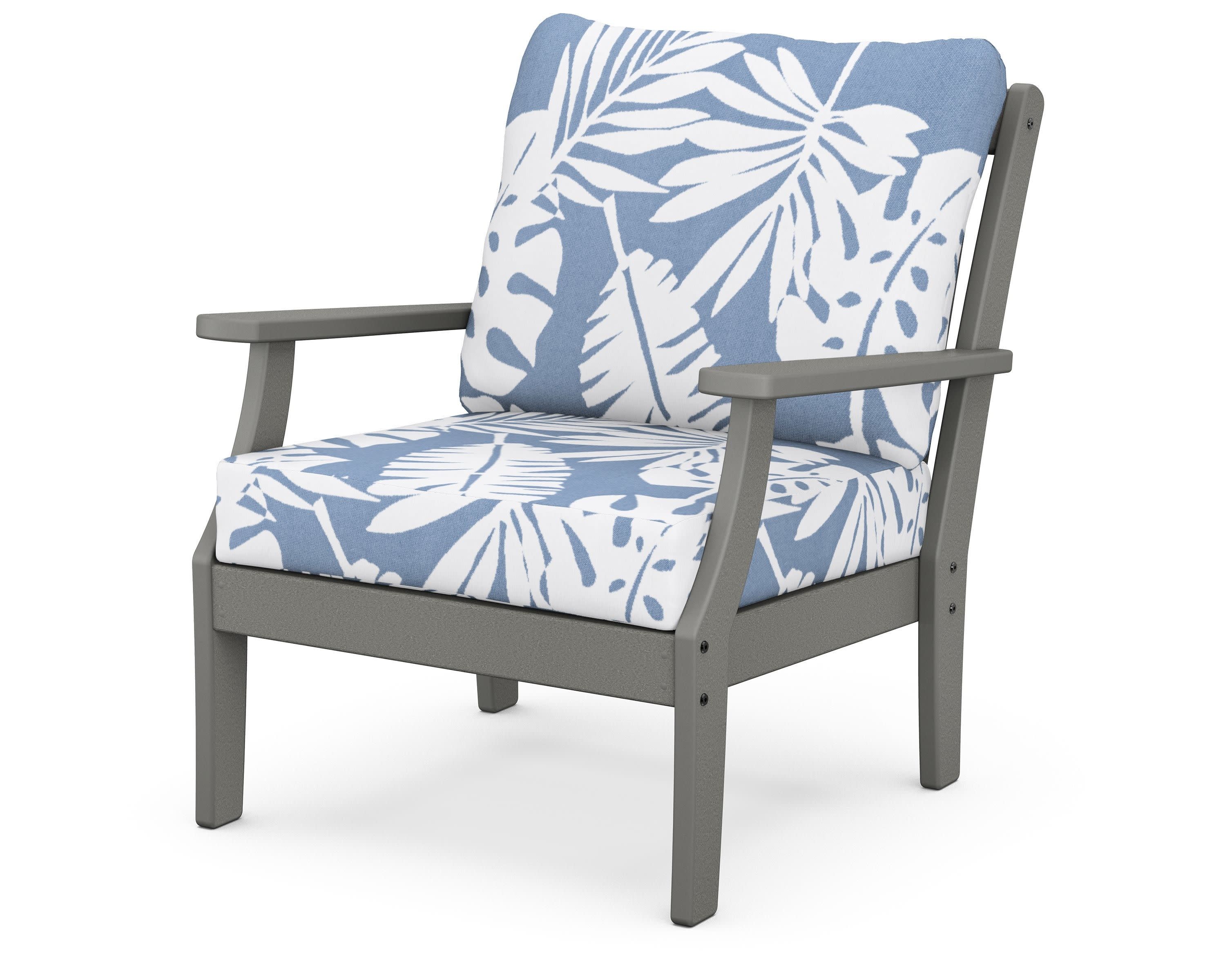 Braxton Deep Seating Chair in Slate Grey / Leaf Sky Blue