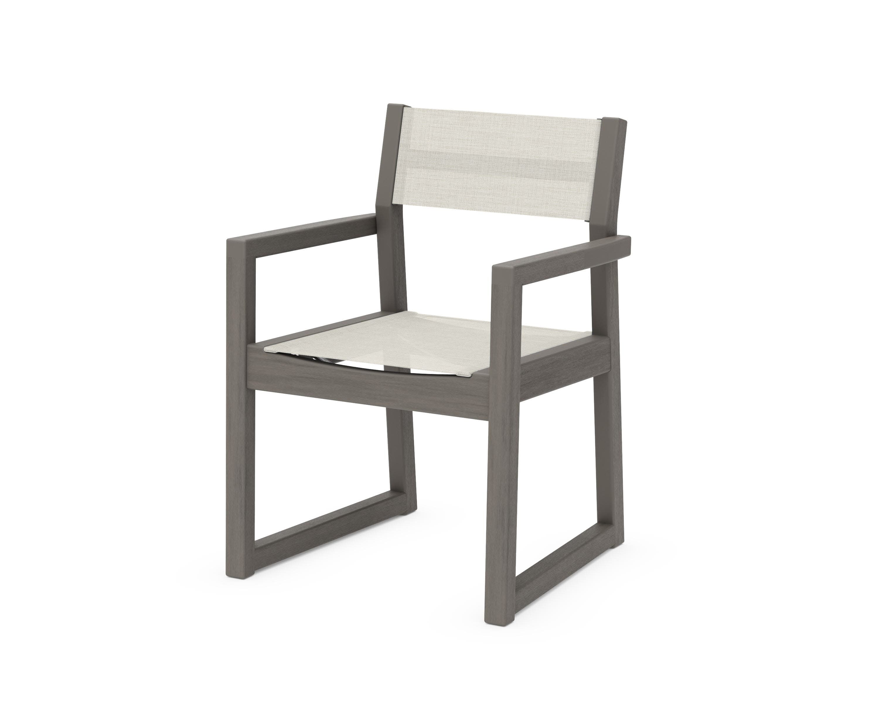 EDGE Sling Dining Arm Chair in Driftwood / Parchment Sling