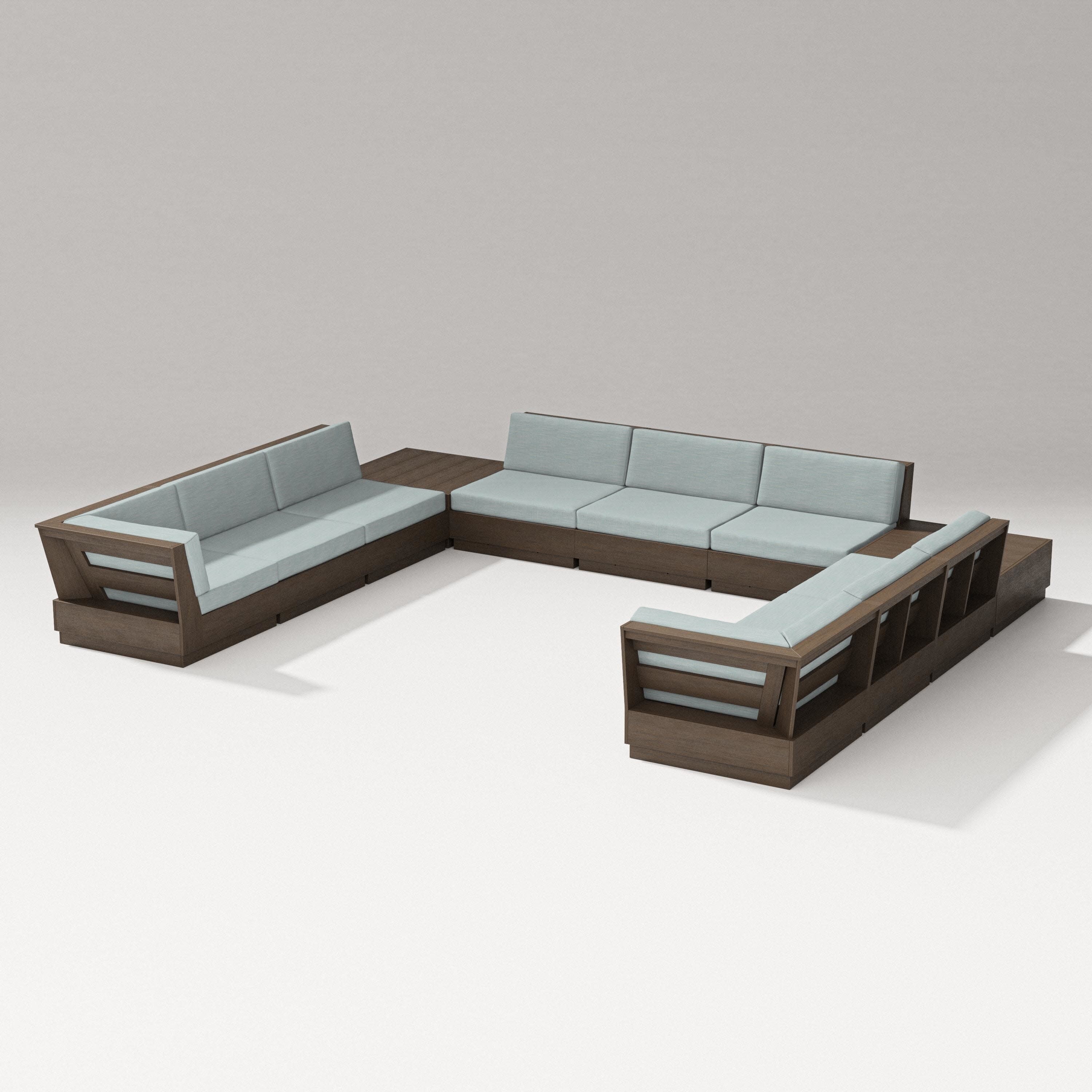 Elevate 11-Piece U-Shaped Sofa Sectional in Kona / Soothe Mist