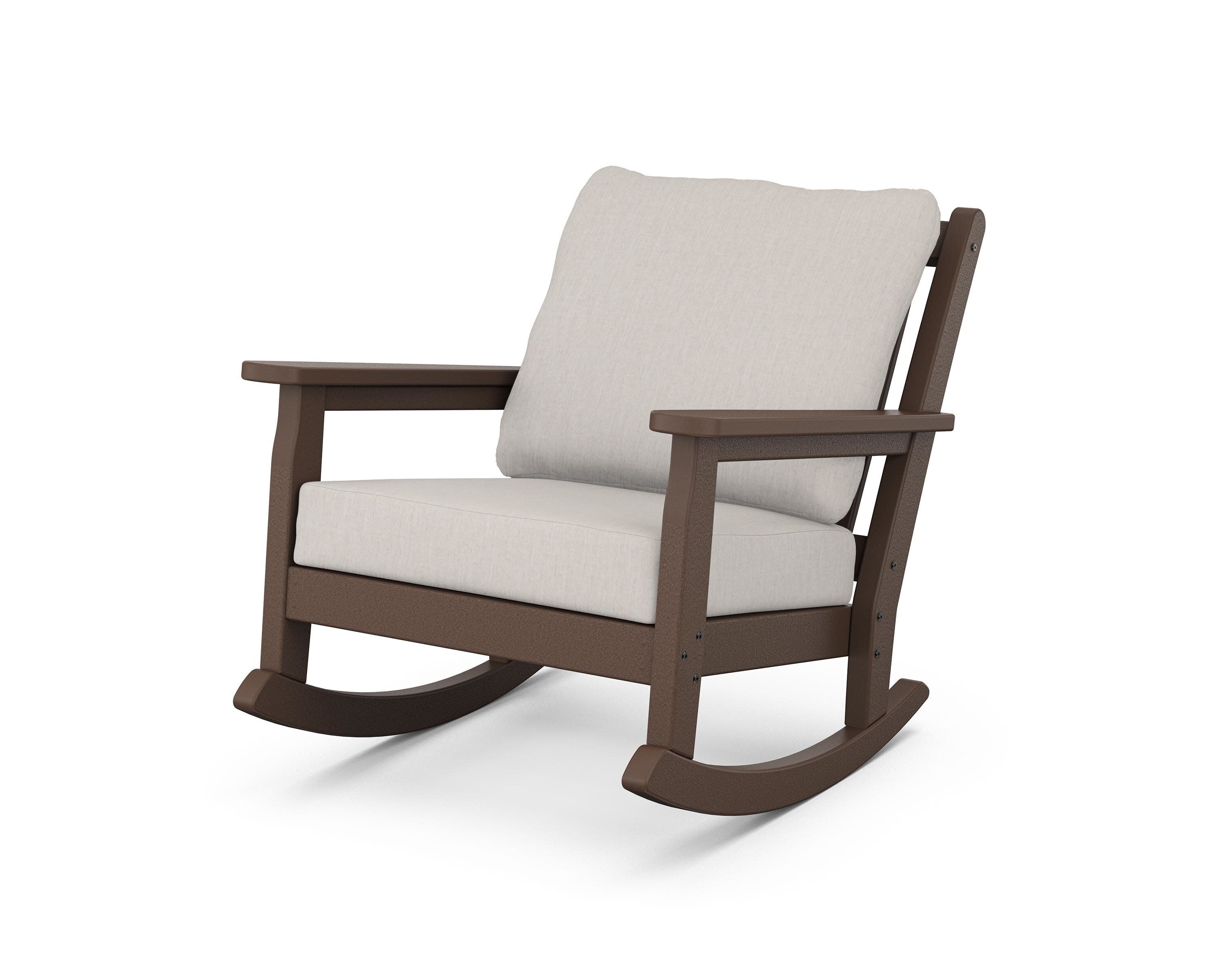 Chippendale Deep Seating Rocking Chair in Mahogany / Cast Ash