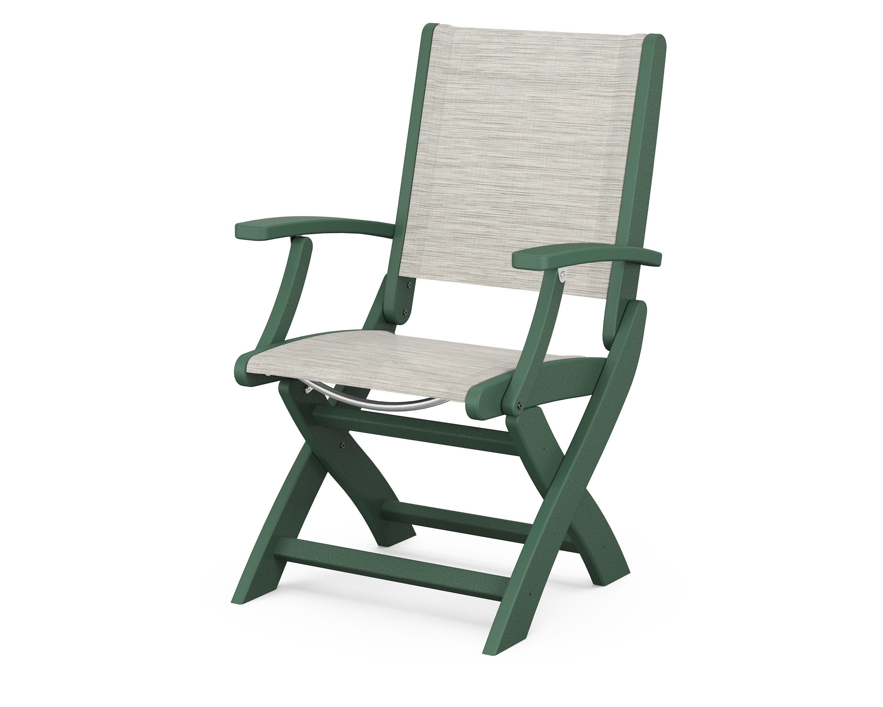 Coastal Folding Chair in Green / Birch Sling