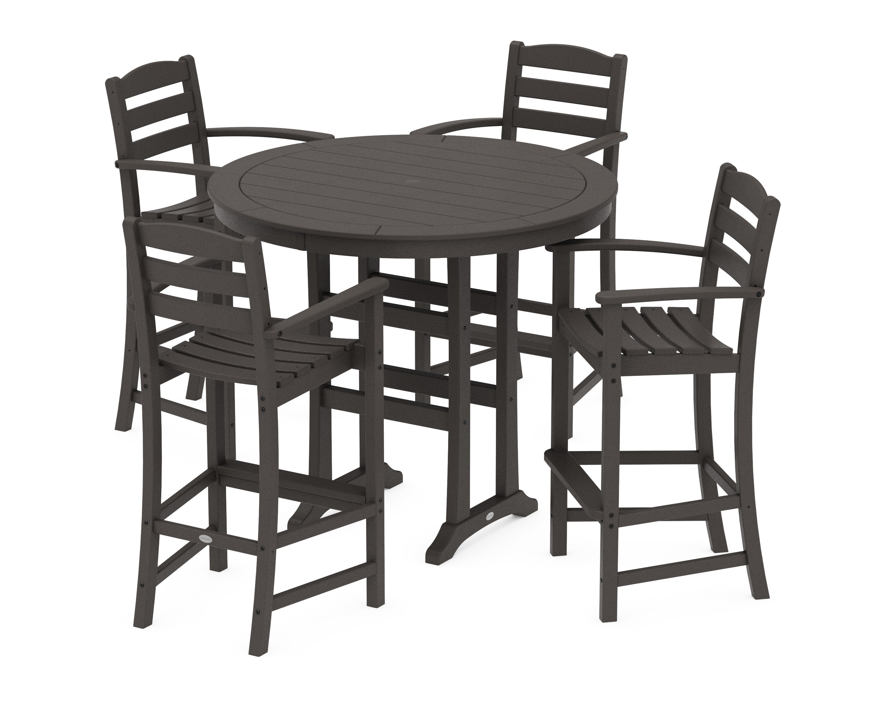 La Casa Caf 5-Piece Bar Dining Set in Vintage Coffee