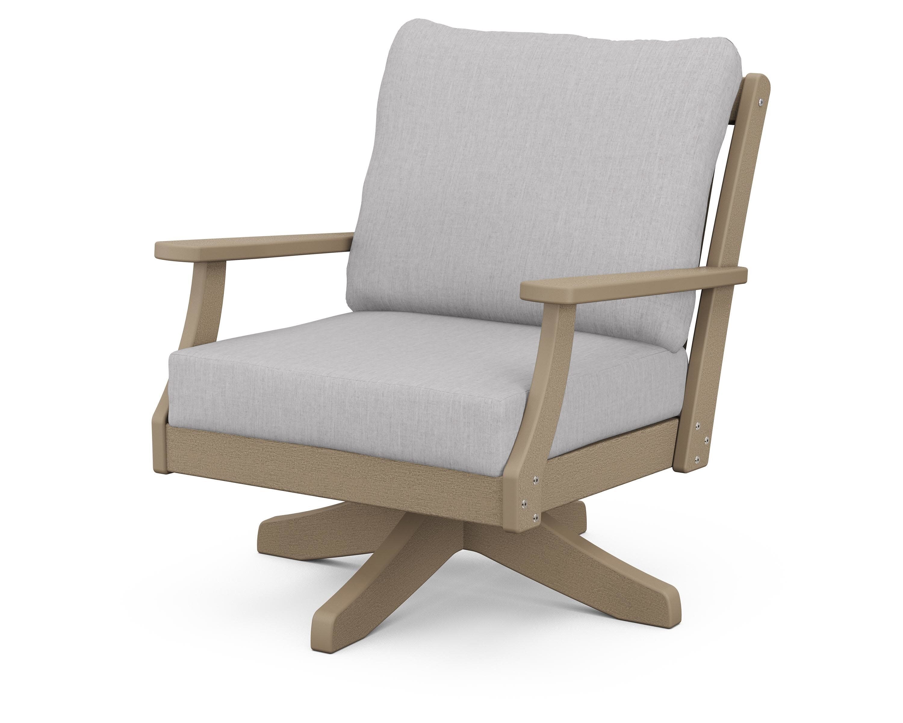 Braxton Deep Seating Swivel Chair in Vintage Sahara / Granite