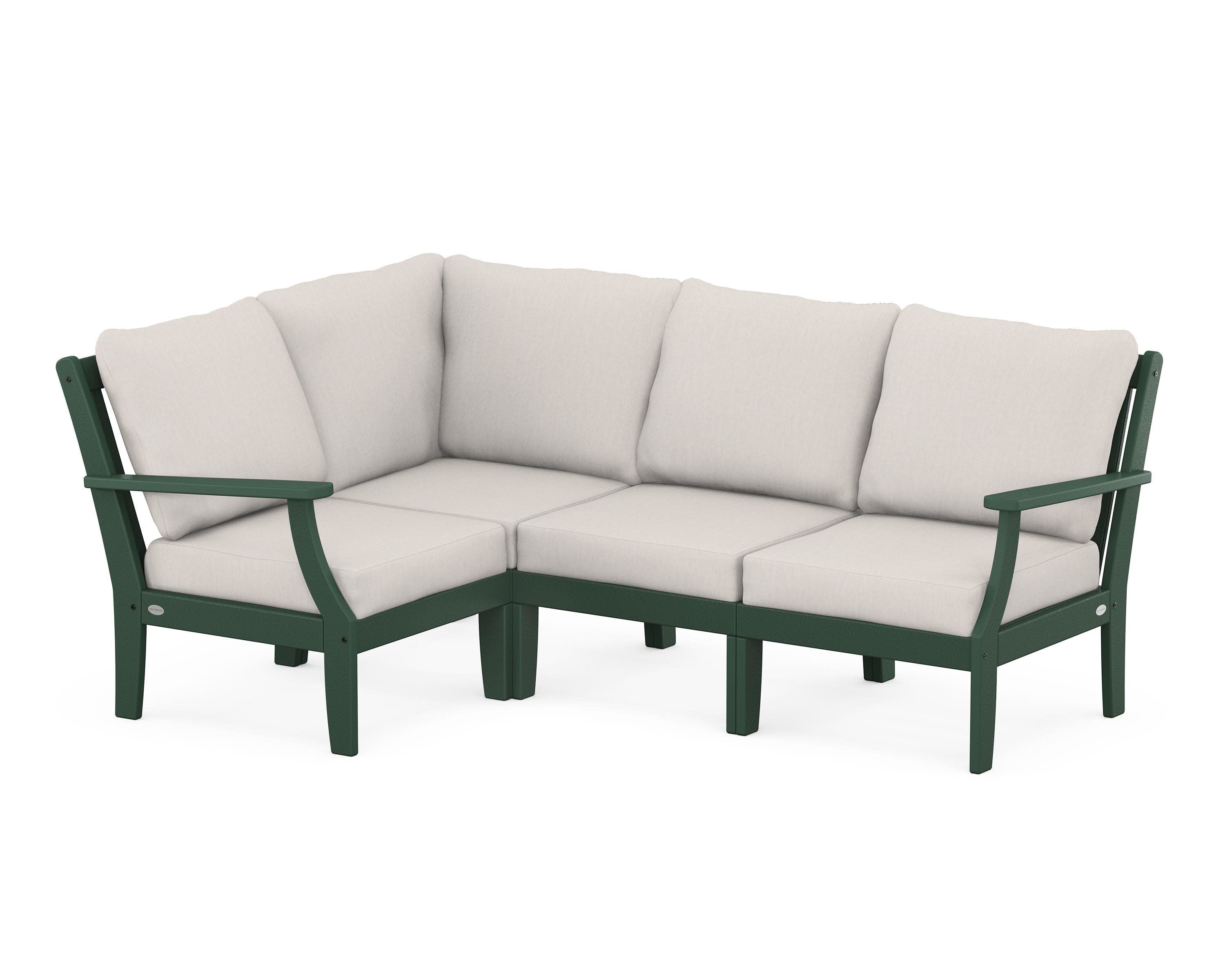 Braxton Modular 4-Piece Deep Seating Set in Green / Cast Ash