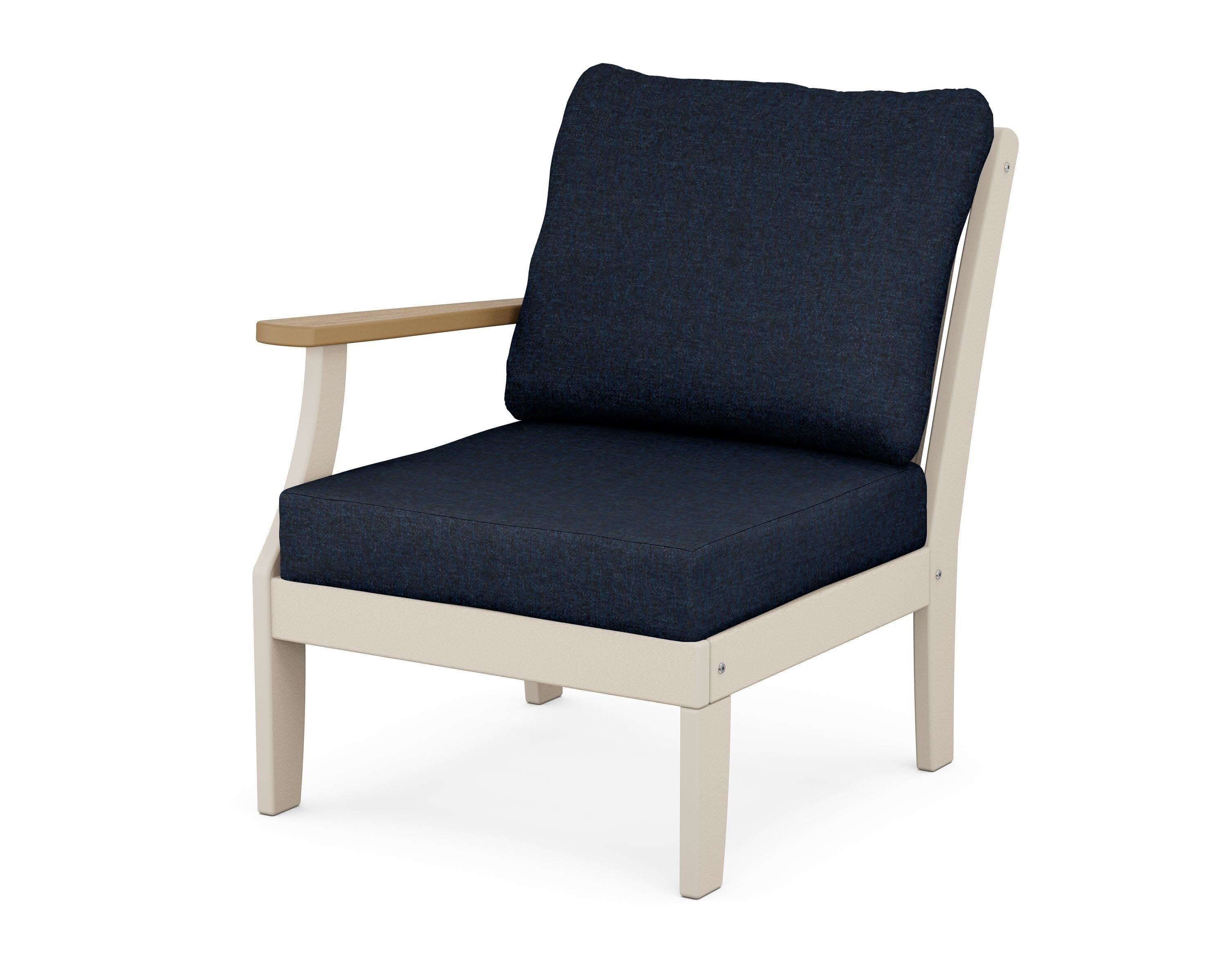 Braxton Modular Left Arm Chair in Sand / Natural / Marine Indigo