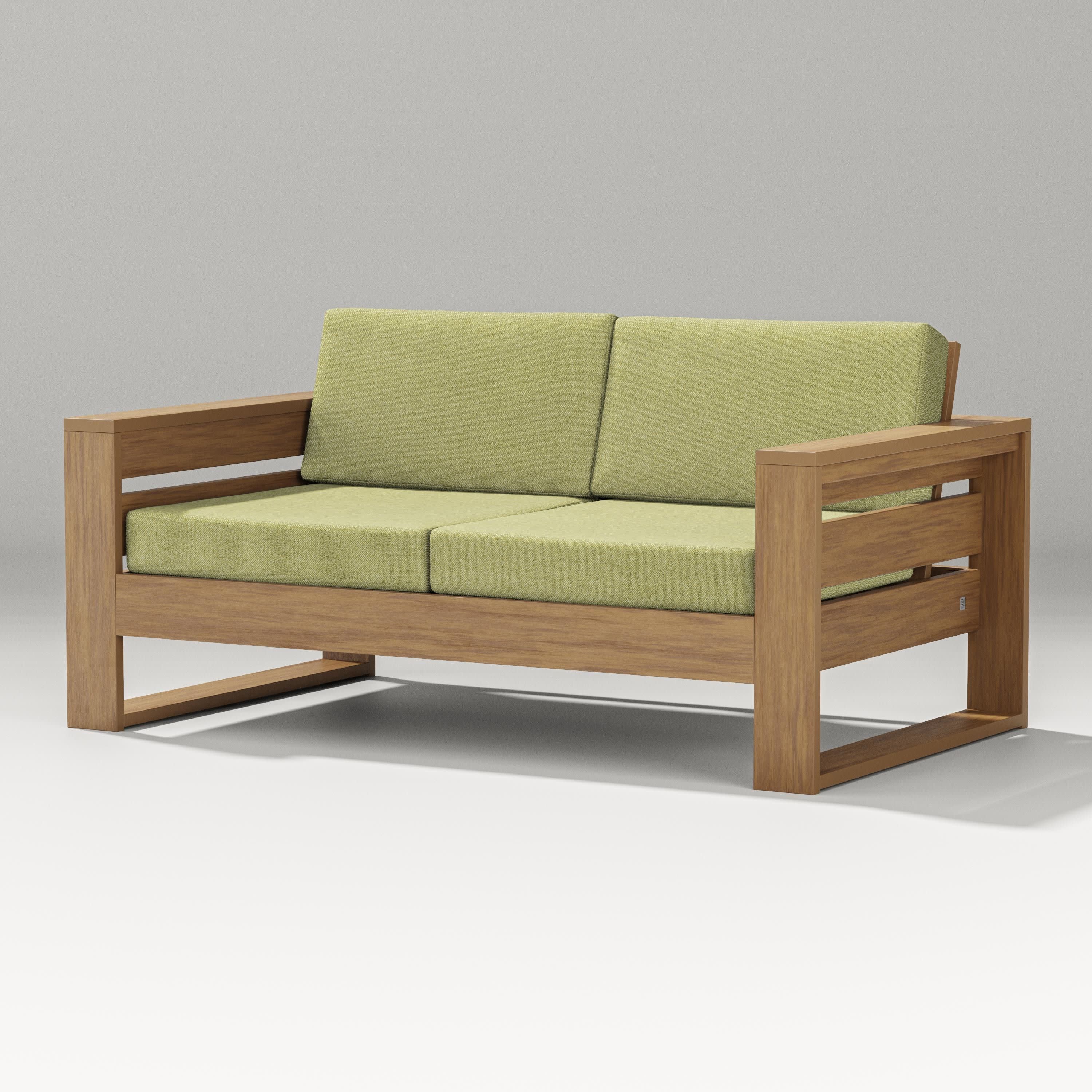 Latitude Loveseat in Natural / Chartreuse Boucle