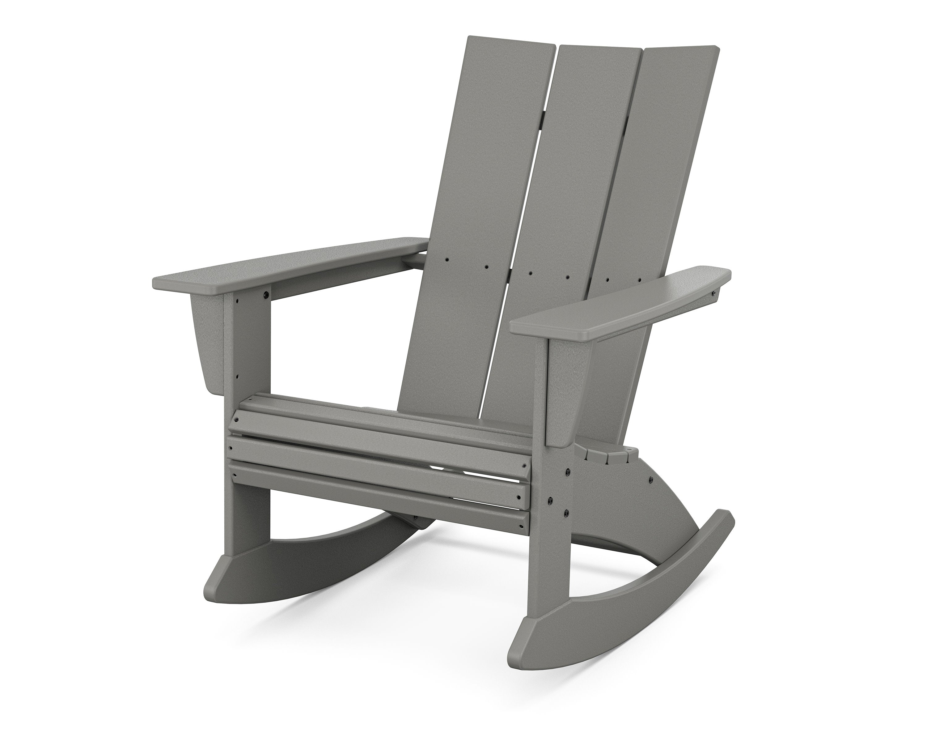 Modern Curveback Adirondack Rocking Chair in Slate Grey